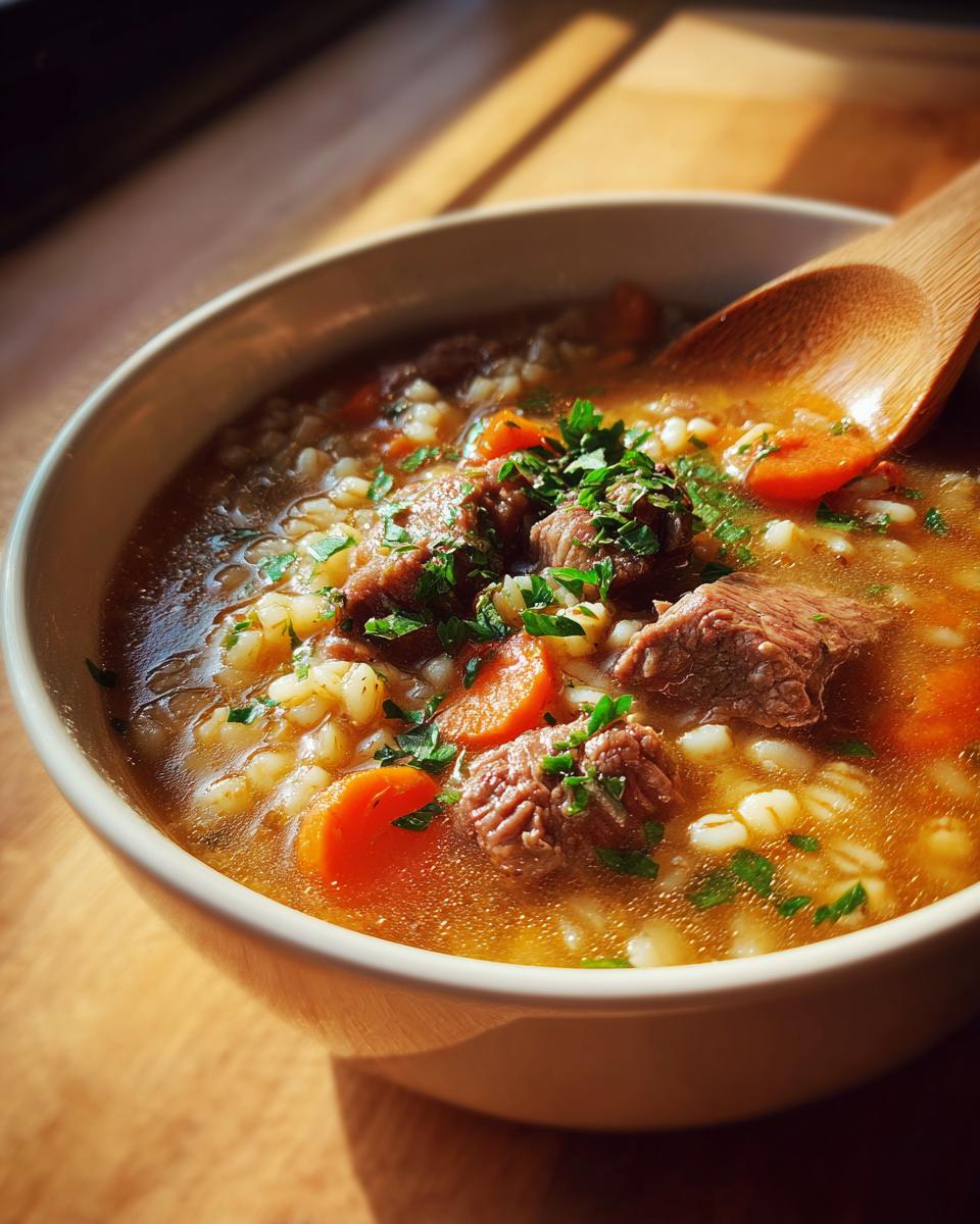 Beef & Barley Soup - detail 1