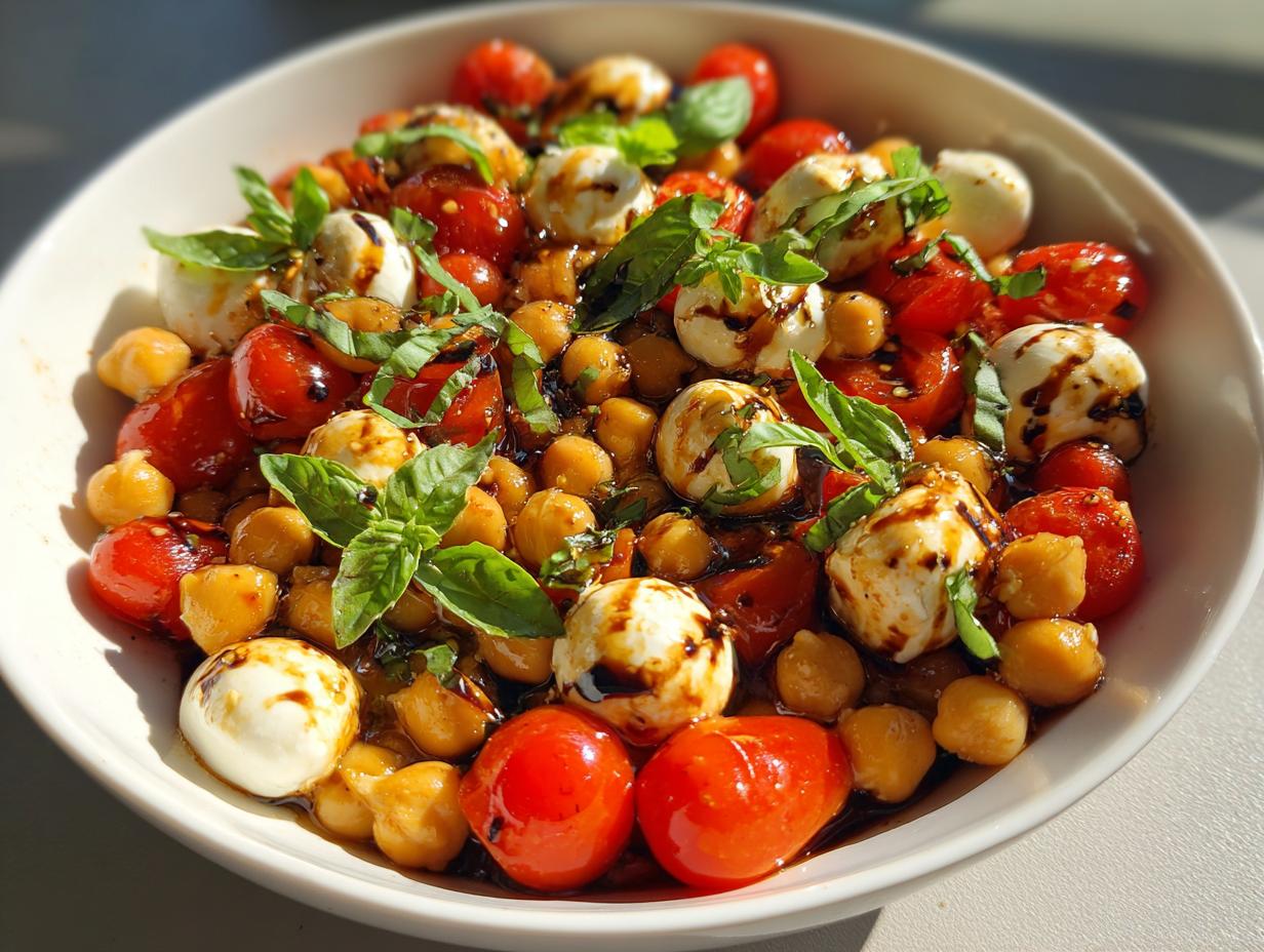 10-Minute Caprese Chickpea Salad