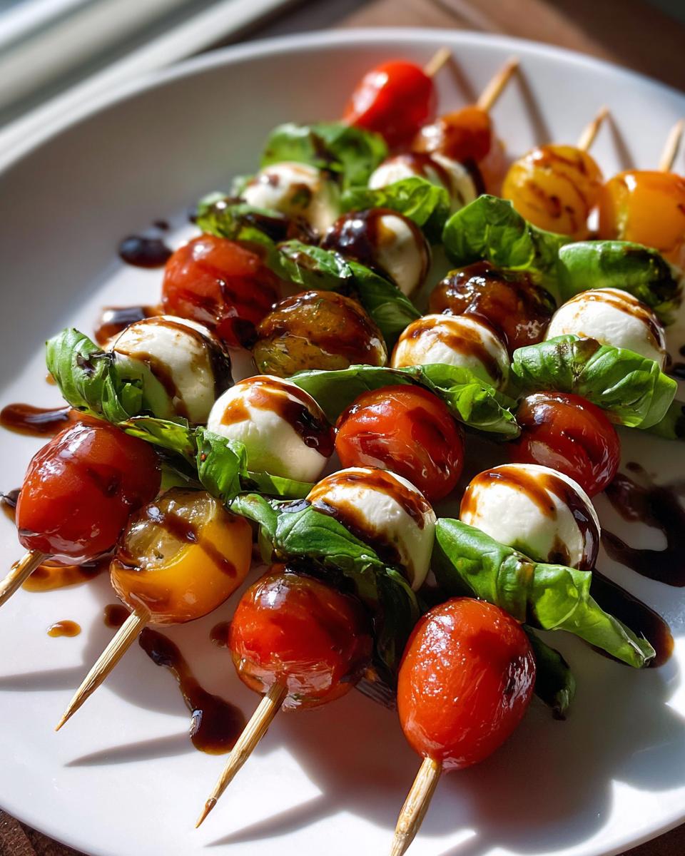 Caprese Skewers with Balsamic Glaze - detail 2