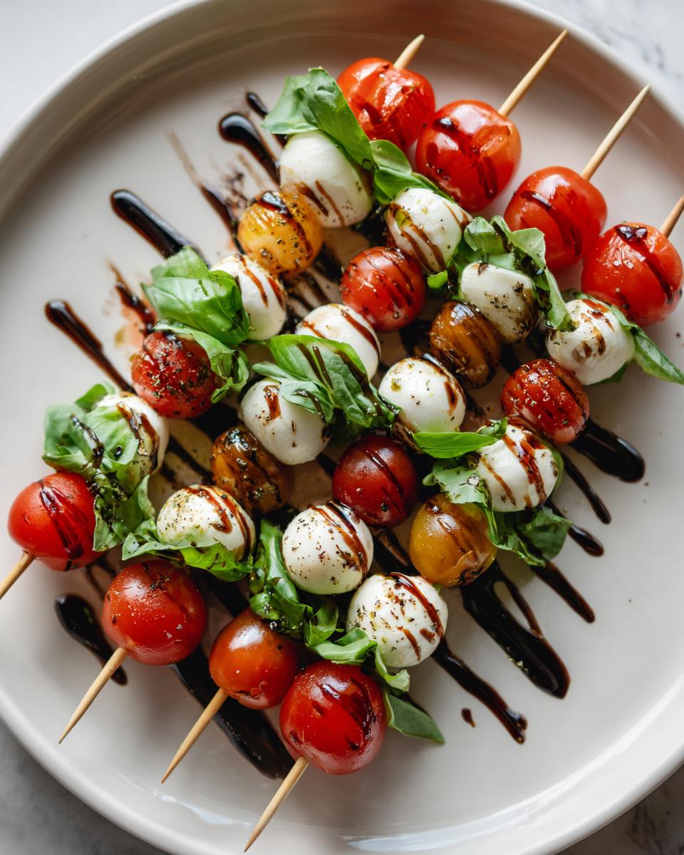 Caprese Skewers with Balsamic Glaze - detail 3