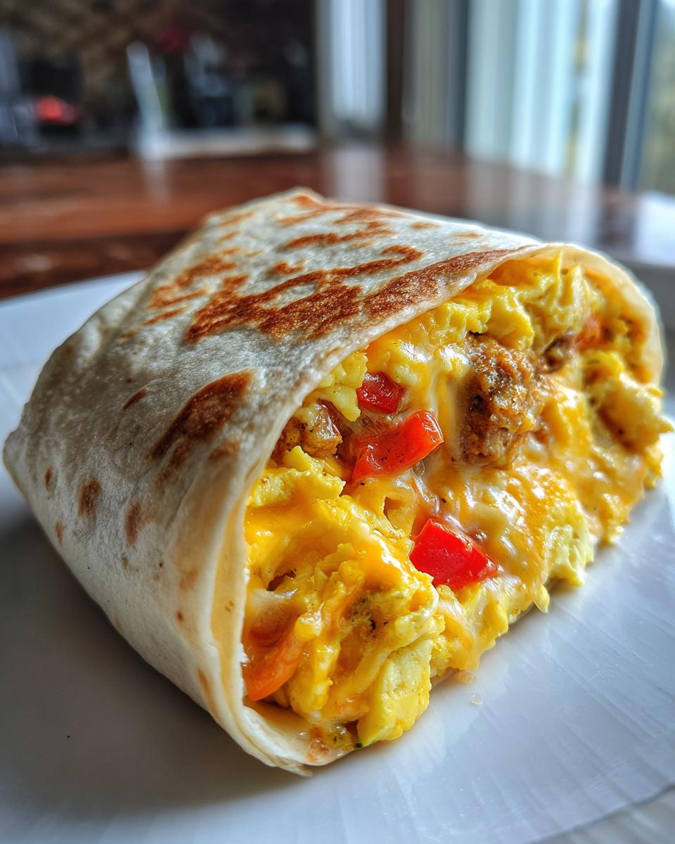 Cheesy Breakfast Burritos - detail 2