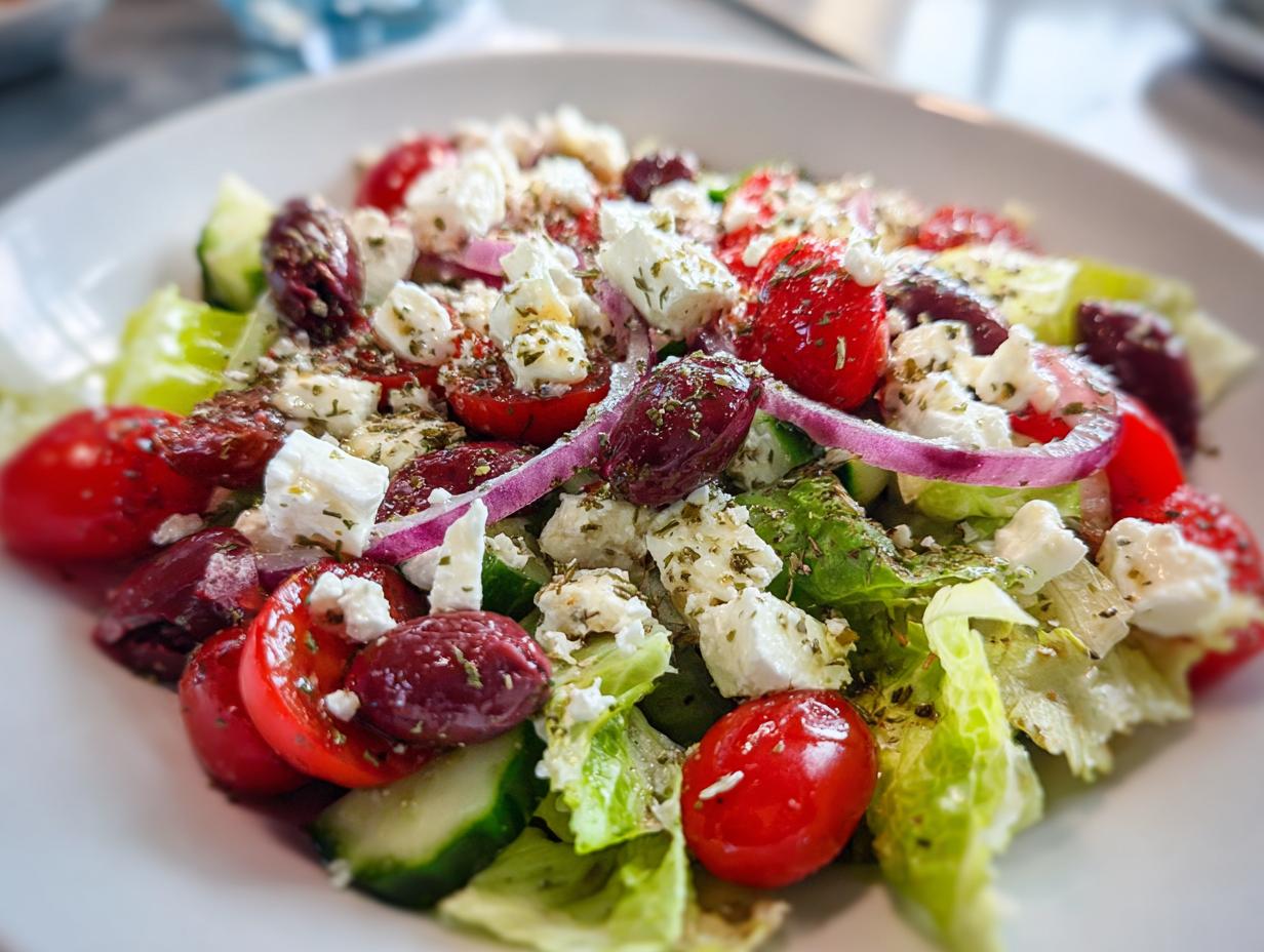 Juicy 15-Minute Greek Salad with Feta & Kalamata Olives