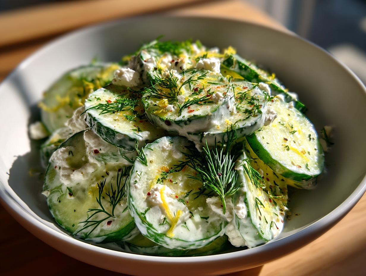 10-Minute High-Protein Creamy Cucumber Salad Sensation