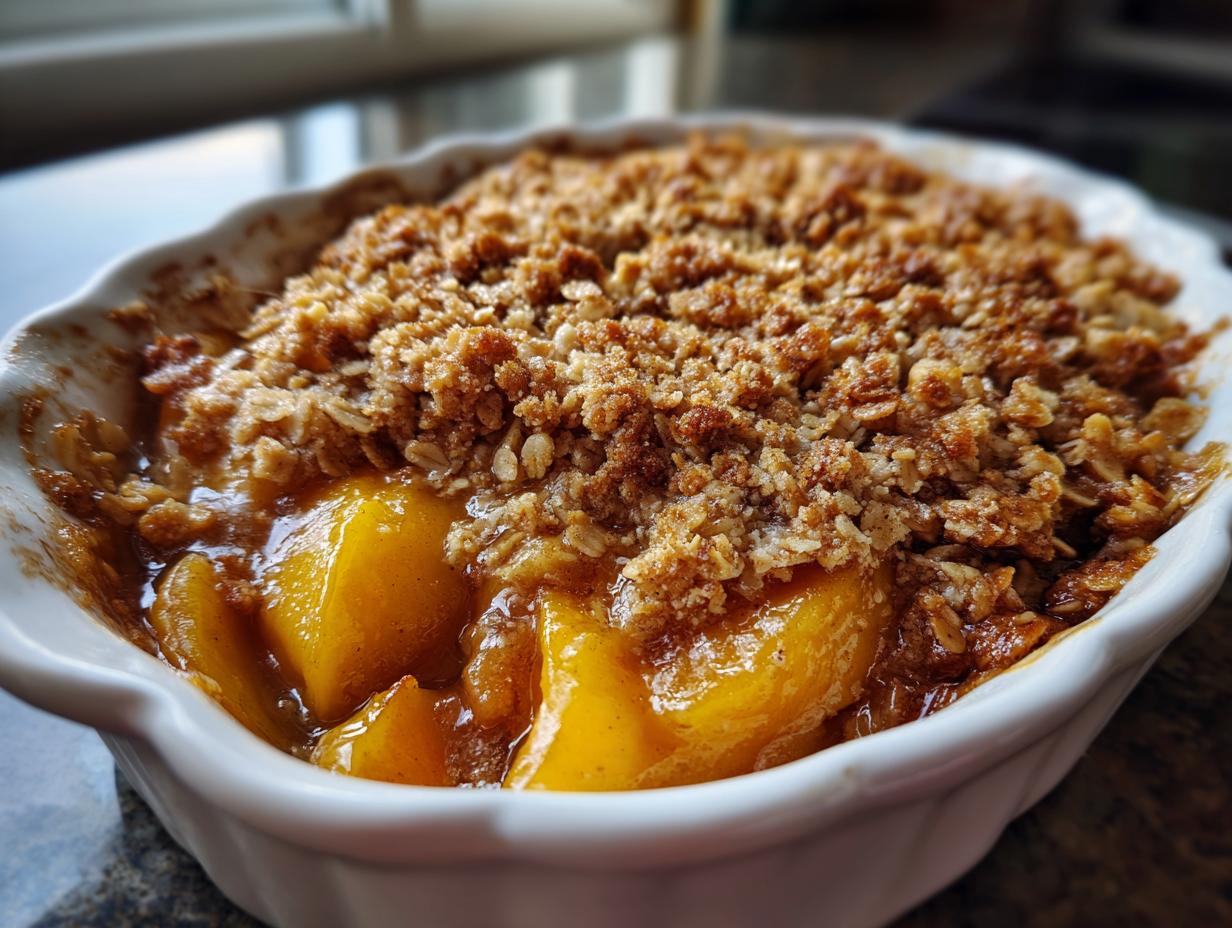 Juicy 5-Ingredient Peach Crisp That’ll Steal Your Heart