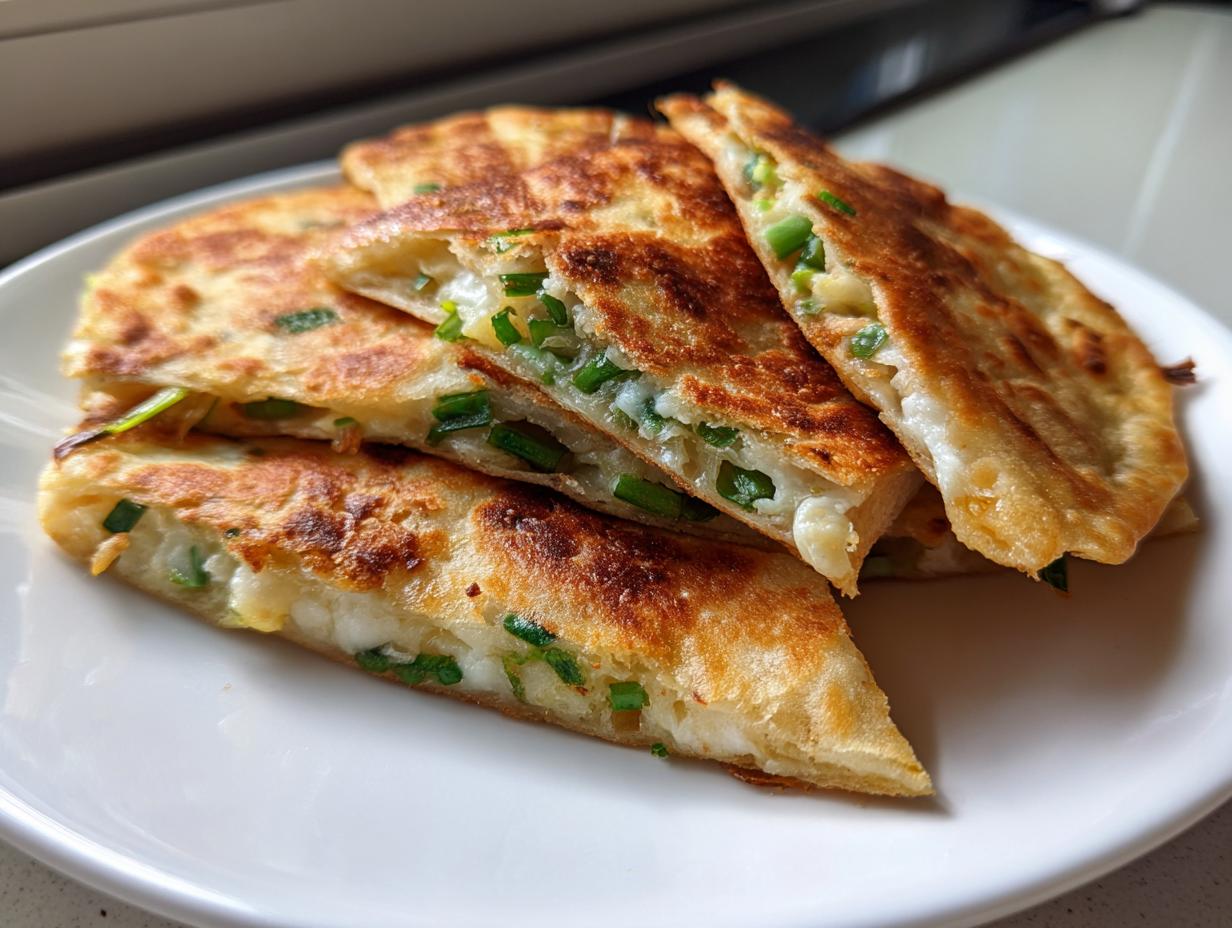 Spicy Scallion Pancake Quesadillas in 30 Minutes