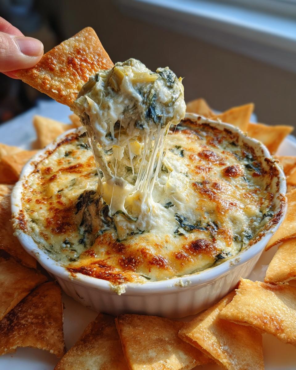Spinach & Artichoke Dip with Pita Chips - detail 2