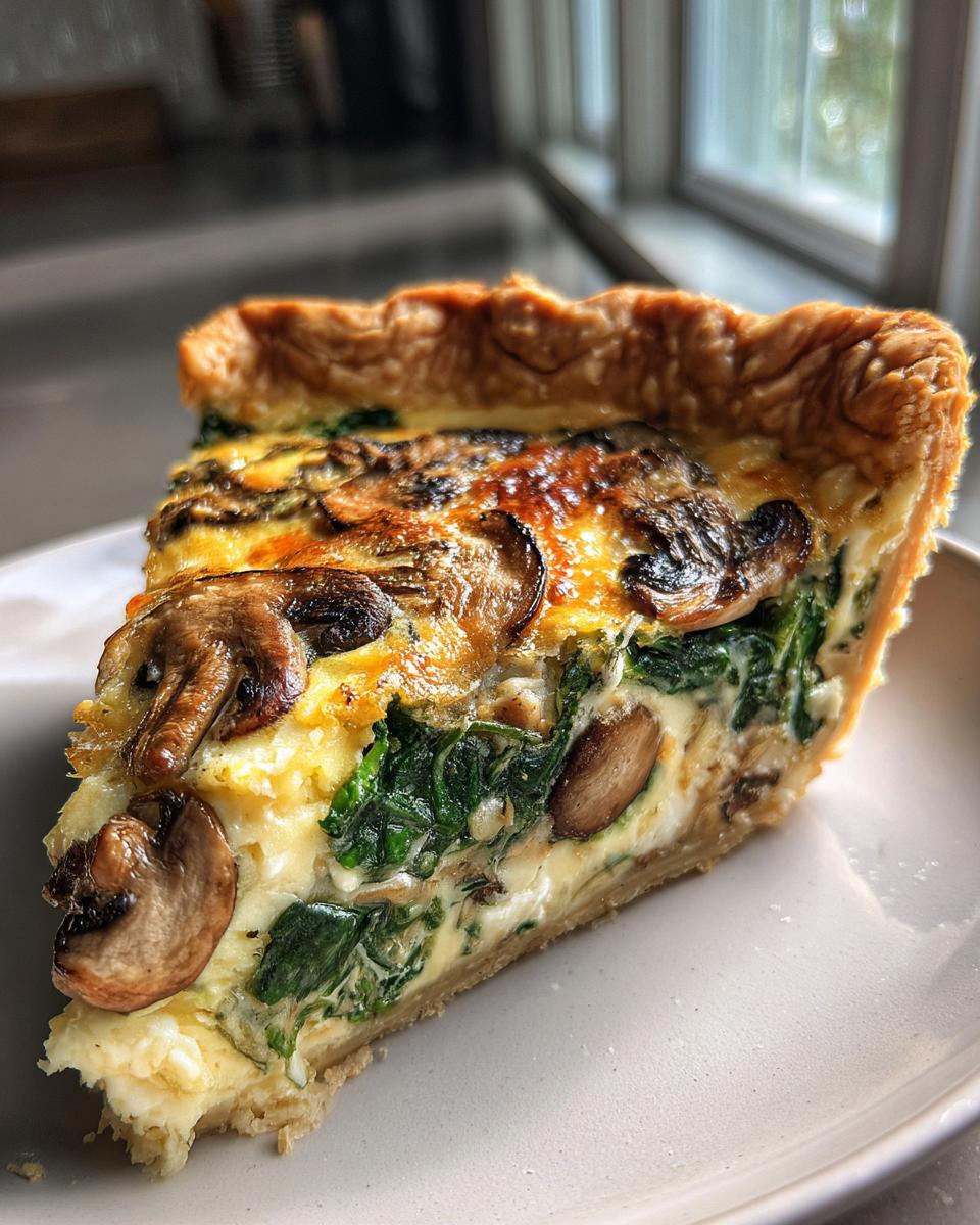 Spinach & Mushroom Quiche - detail 1
