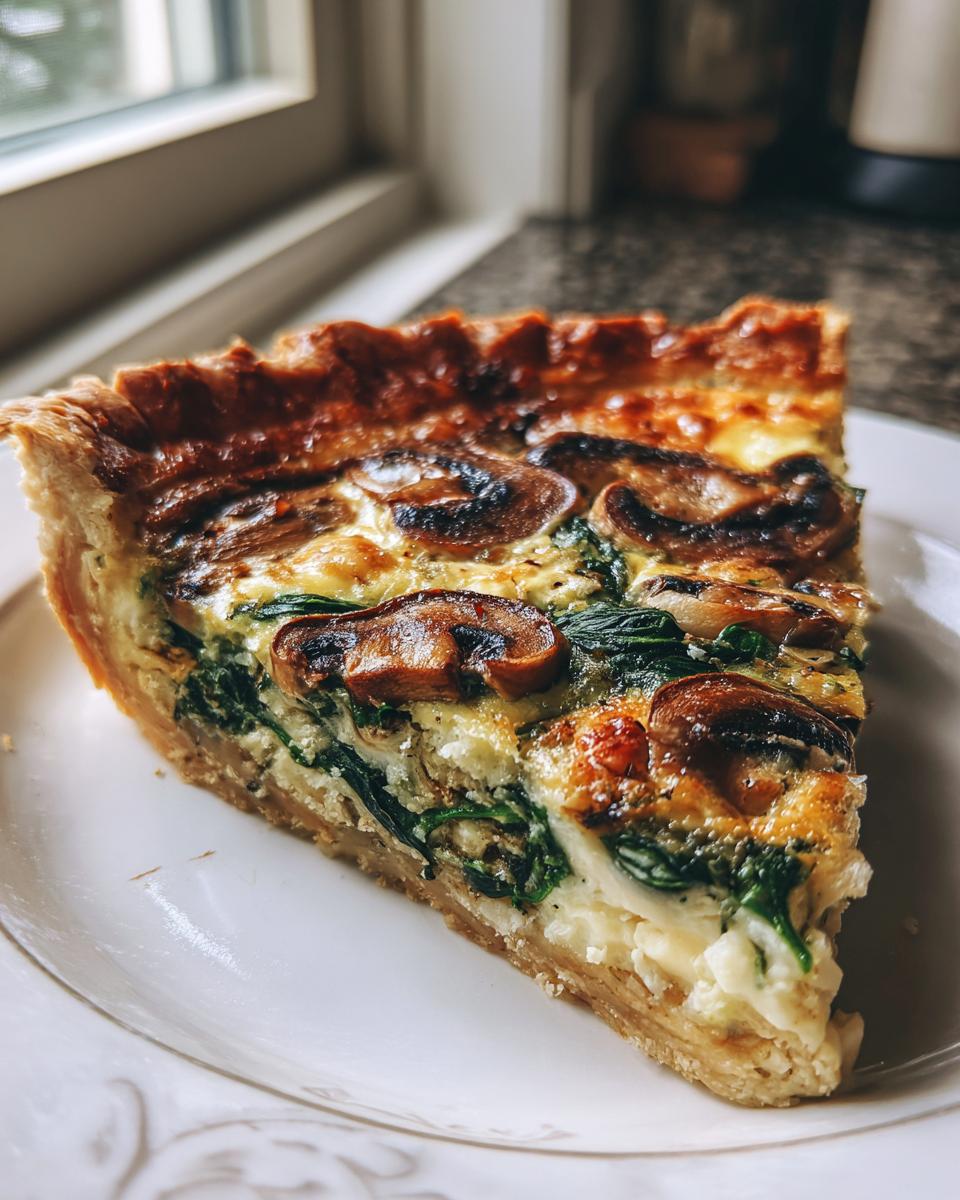 Spinach & Mushroom Quiche - detail 2