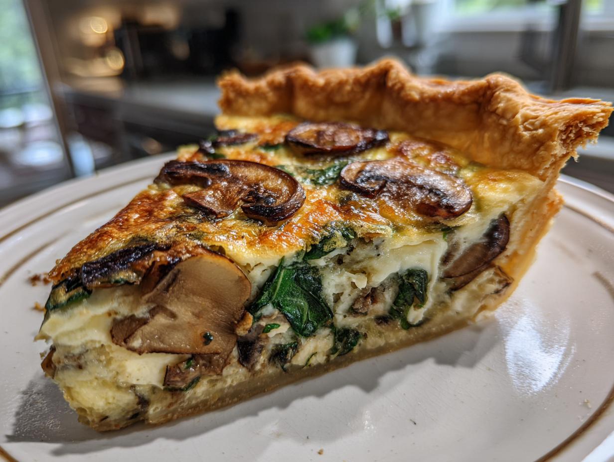Spinach & Mushroom Quiche – 3 Easy Steps