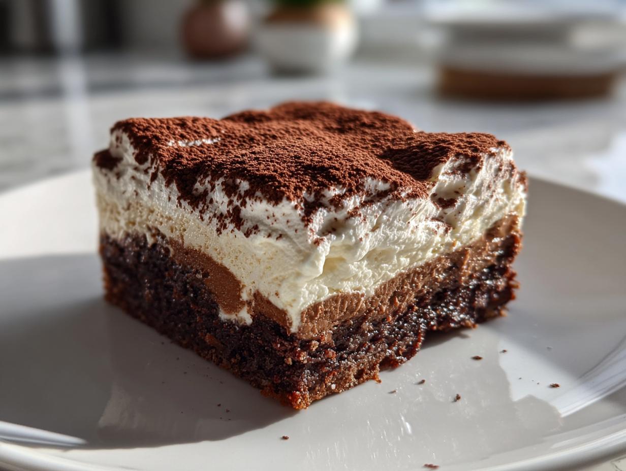 Irresistible Tiramisu Brownies with 2 Dreamy Layers