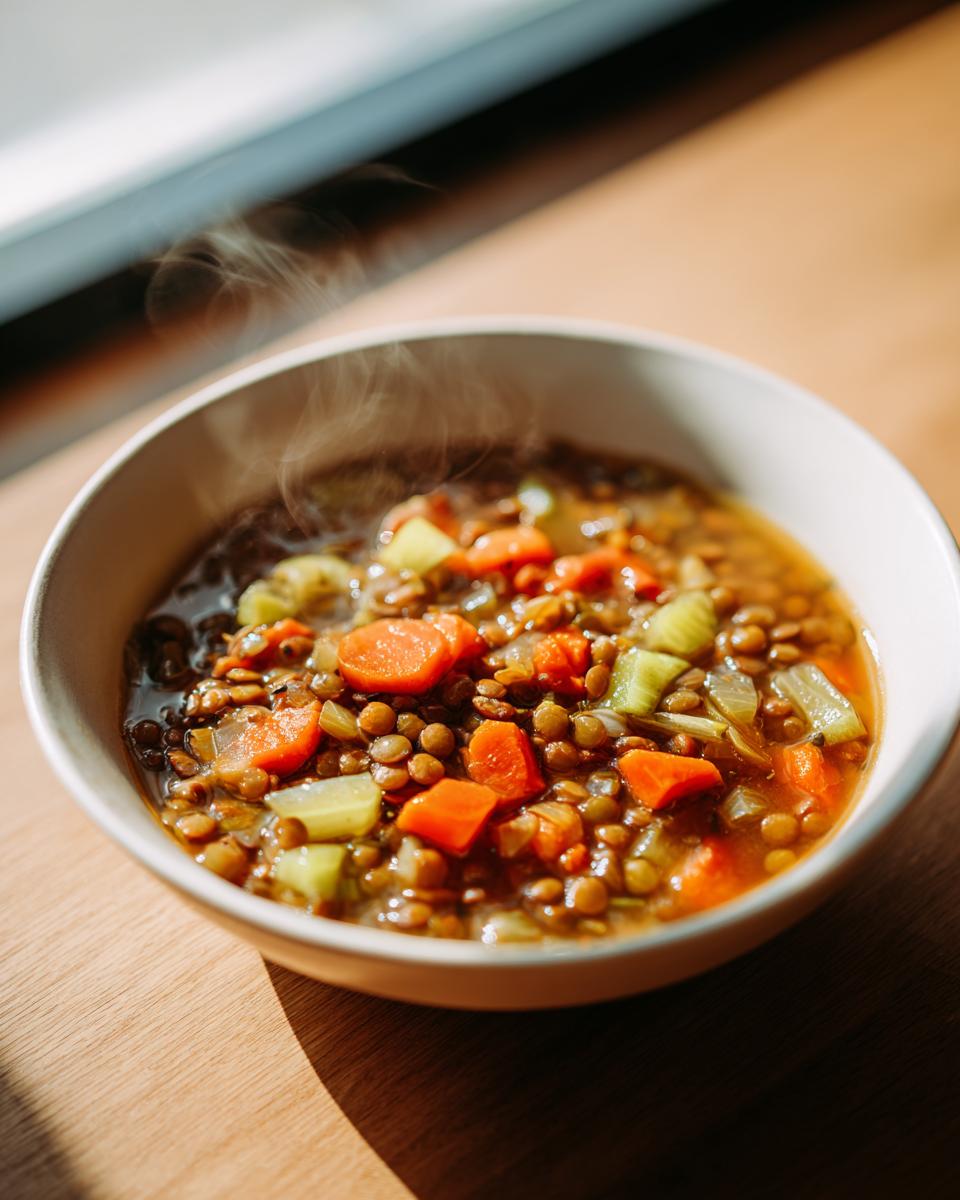 Lentil and Vegetable Soup - detail 2