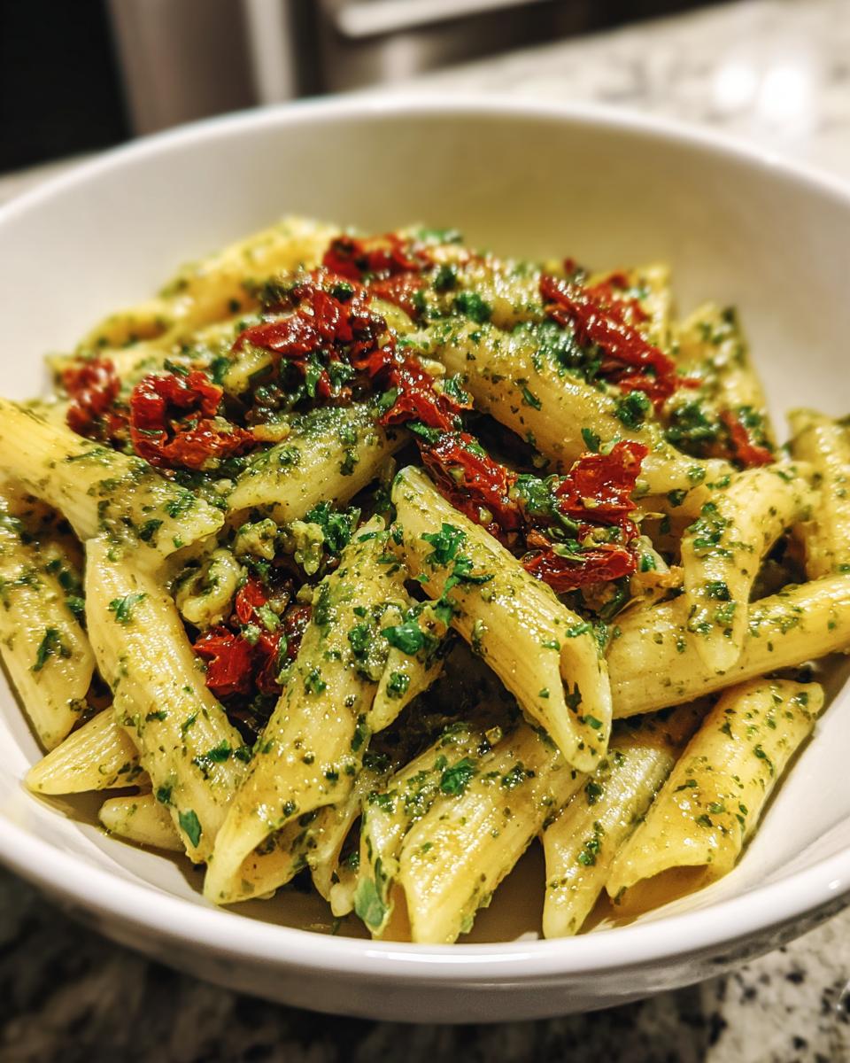Pesto Penne with Sun-Dried Tomatoes - detail 3