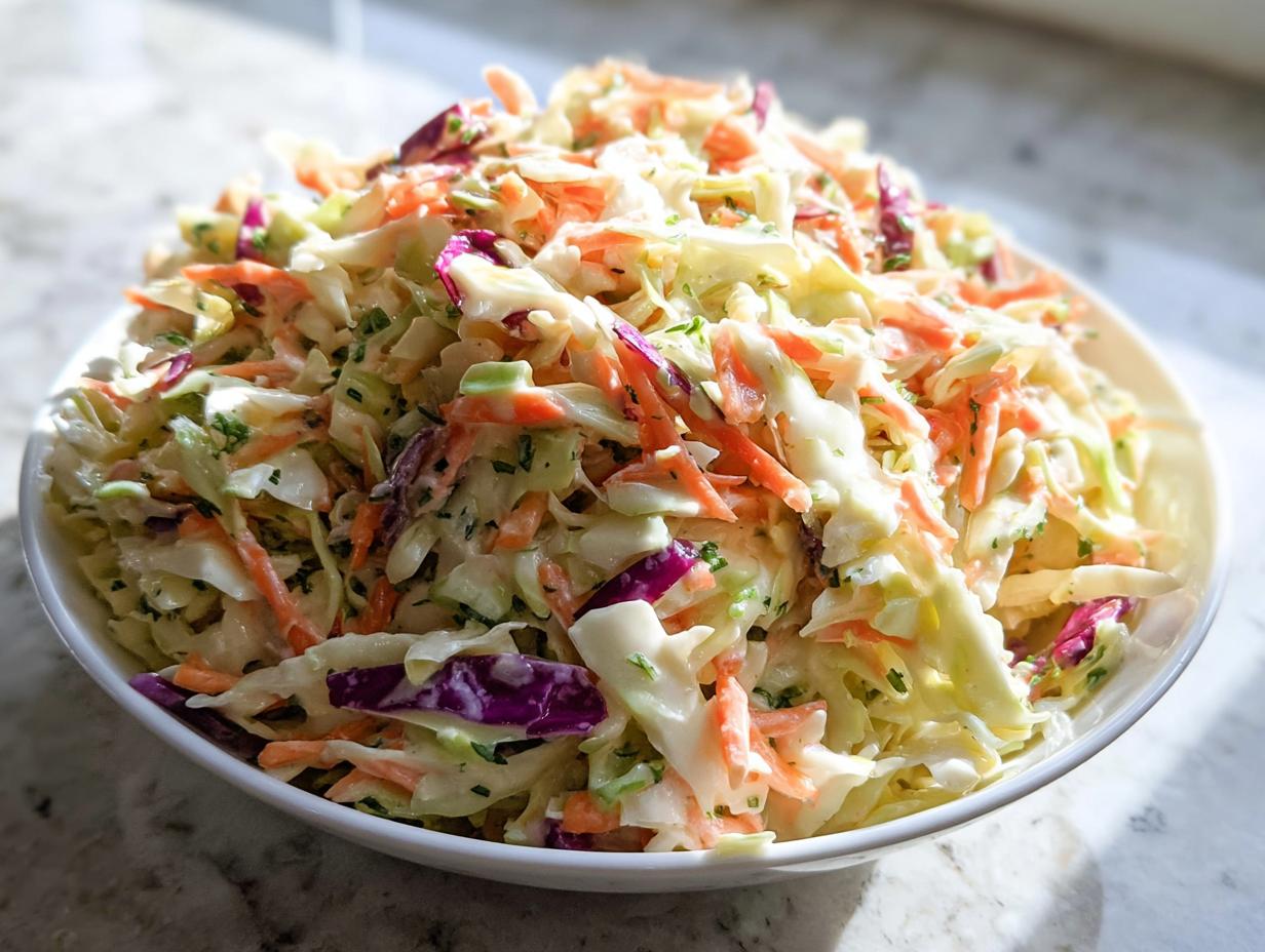 15-Minute Creamy Coleslaw Recipe That’s Irresistibly Crisp