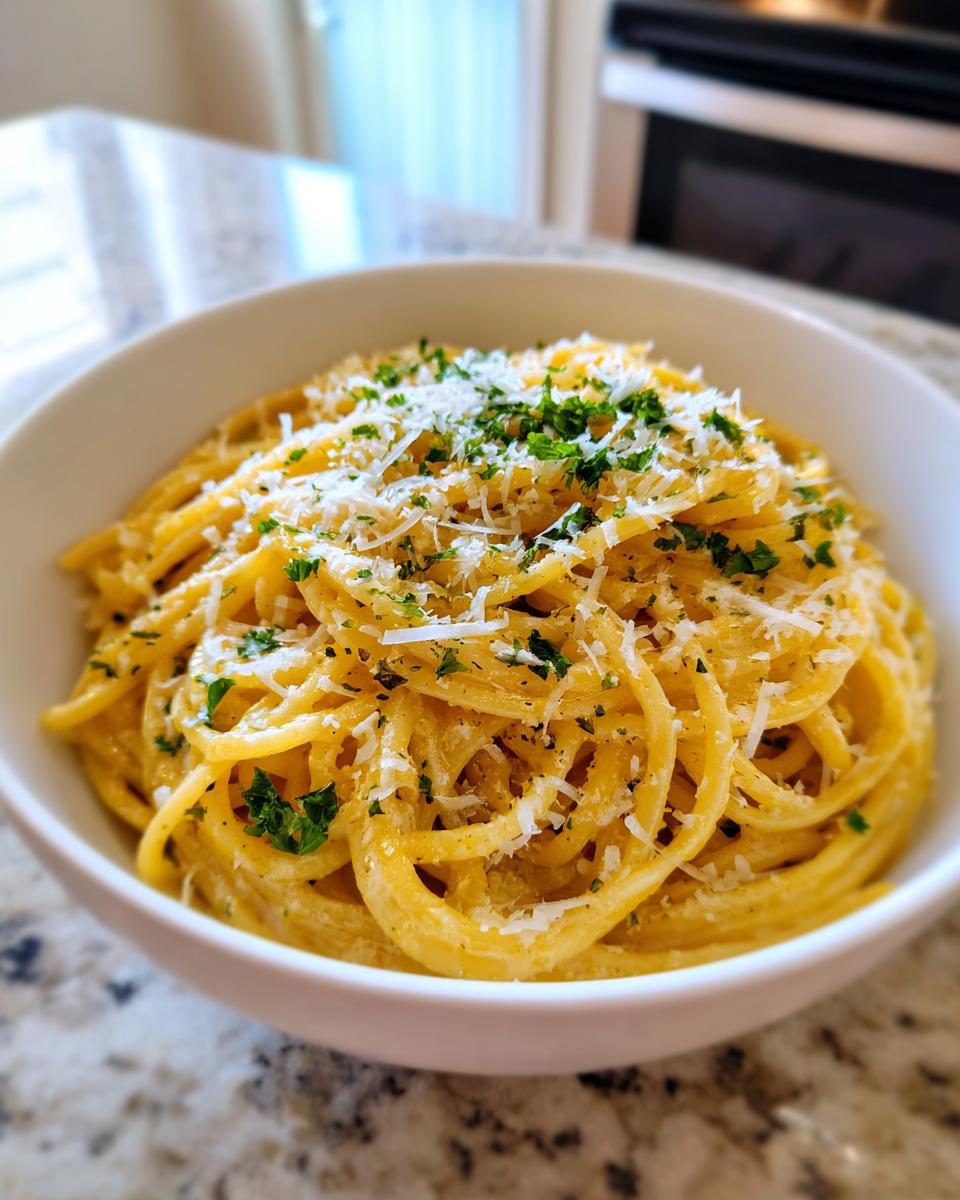lemon butter pasta sauce - detail 2