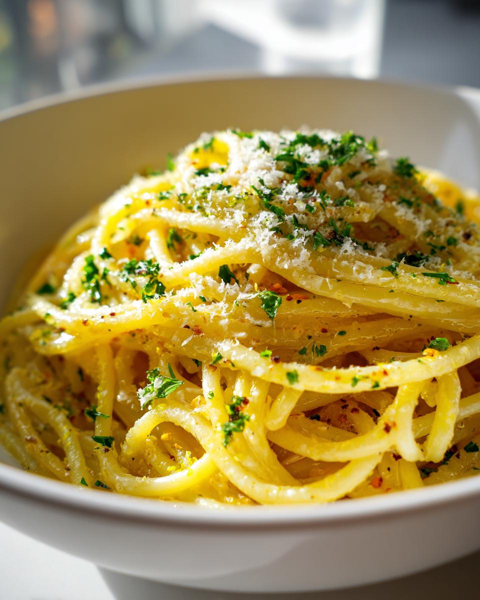 lemon butter pasta sauce - detail 3