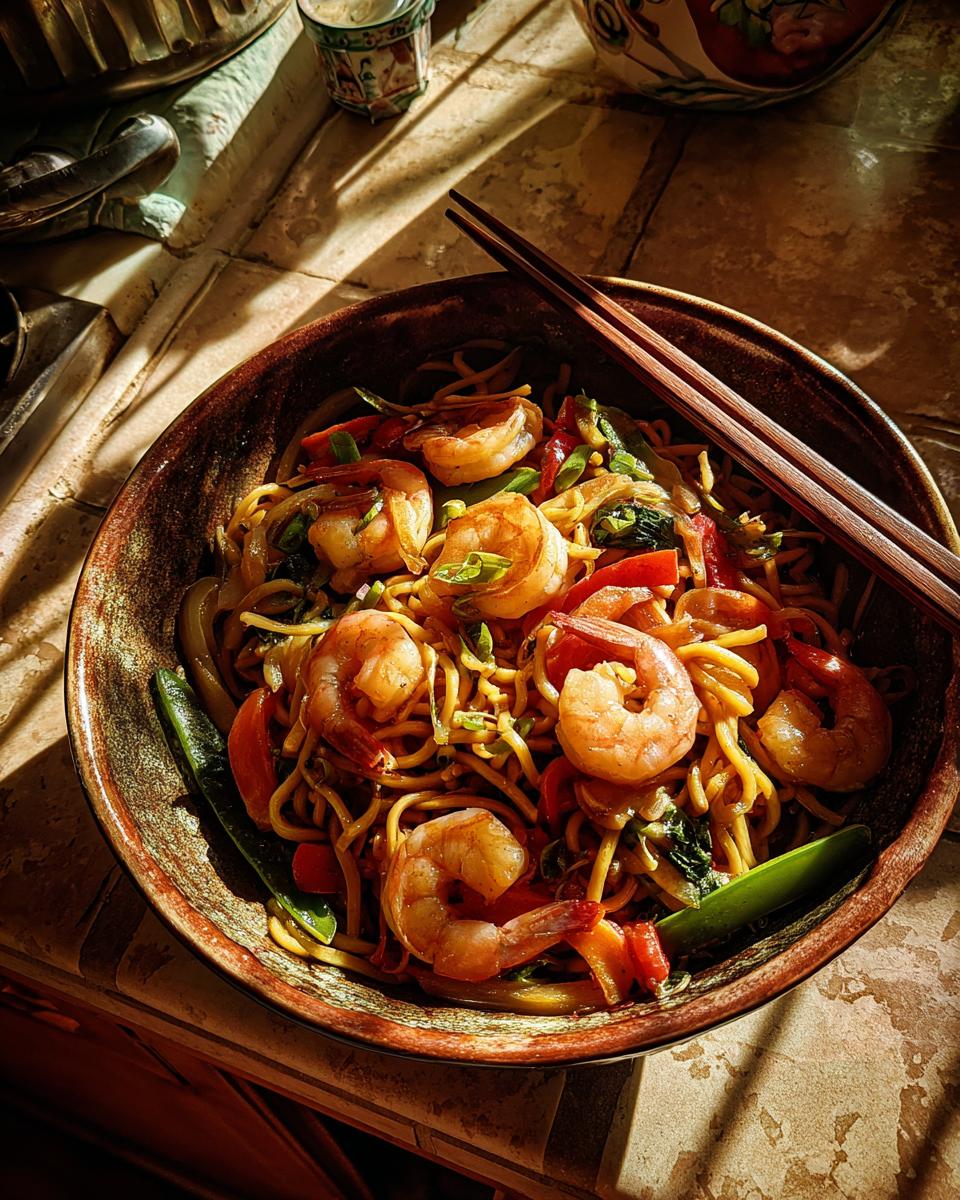 shrimp lo mein - detail 2