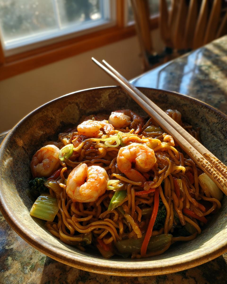 shrimp lo mein - detail 3