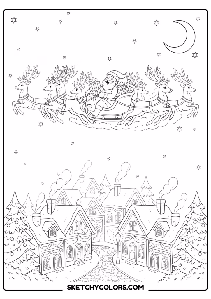 christmas santa's christmas flight free printable for kids