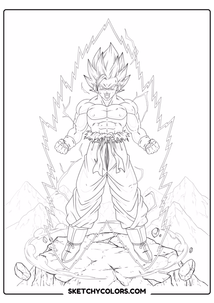 goku super saiyan power up free printable pdf