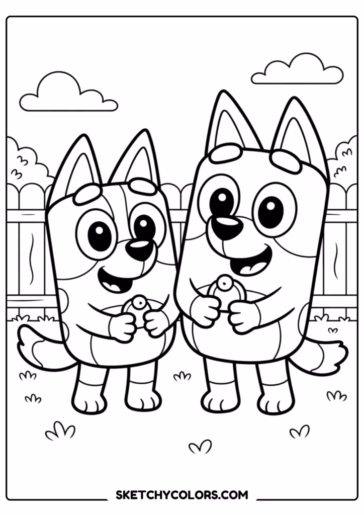 bluey bingo play free printable coloring page for kids
