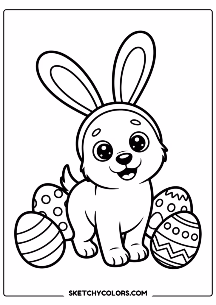 bingo easter eggs free printable coloring page for kids