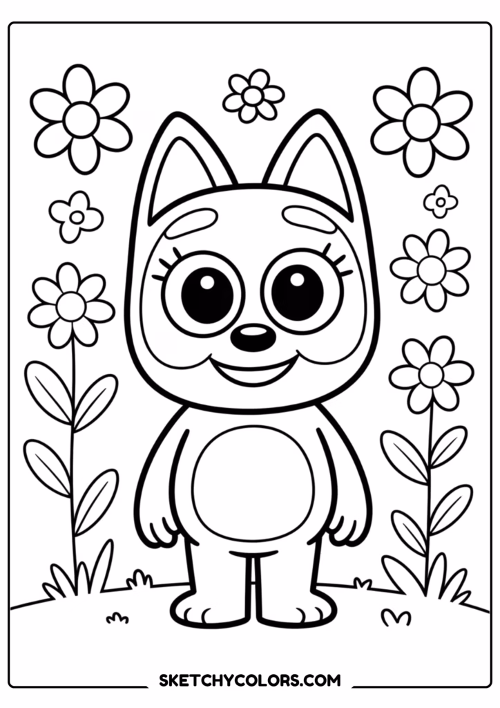 coco bluey free printable coloring page for kids