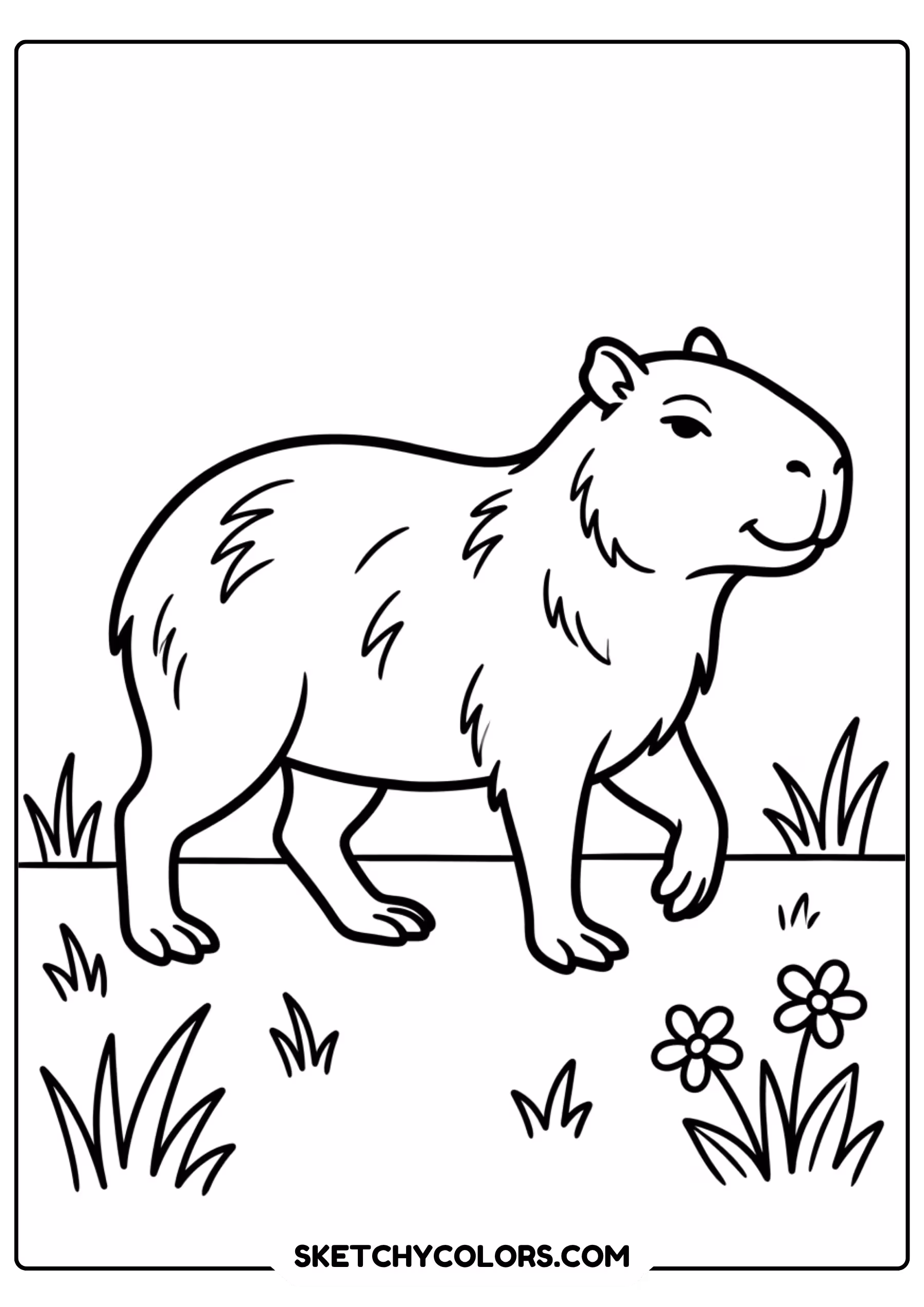 capybara reindeer costume free printable coloring page for kids