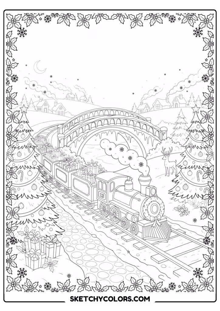 christmas express train free kids coloring printable