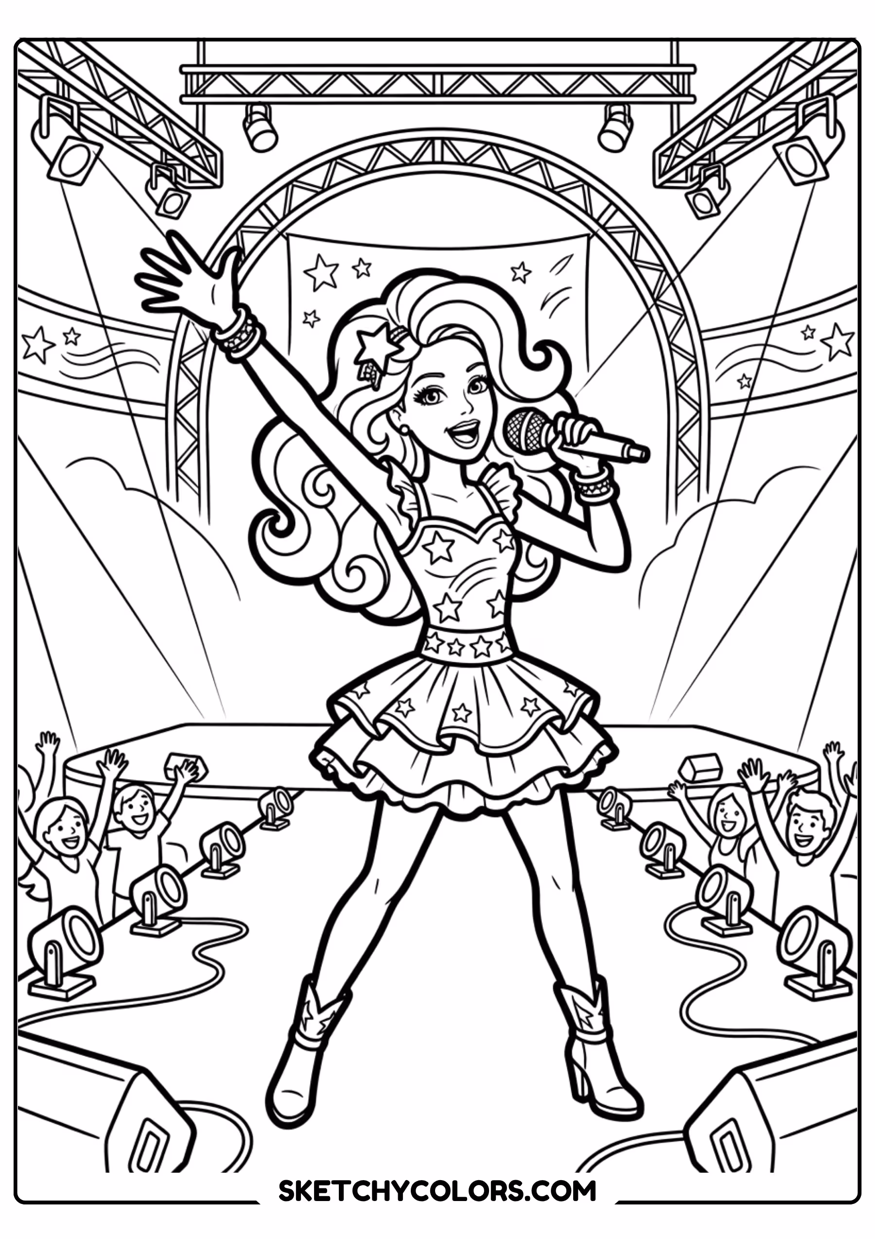 barbie teacher in paris - free printable barbie coloring page
