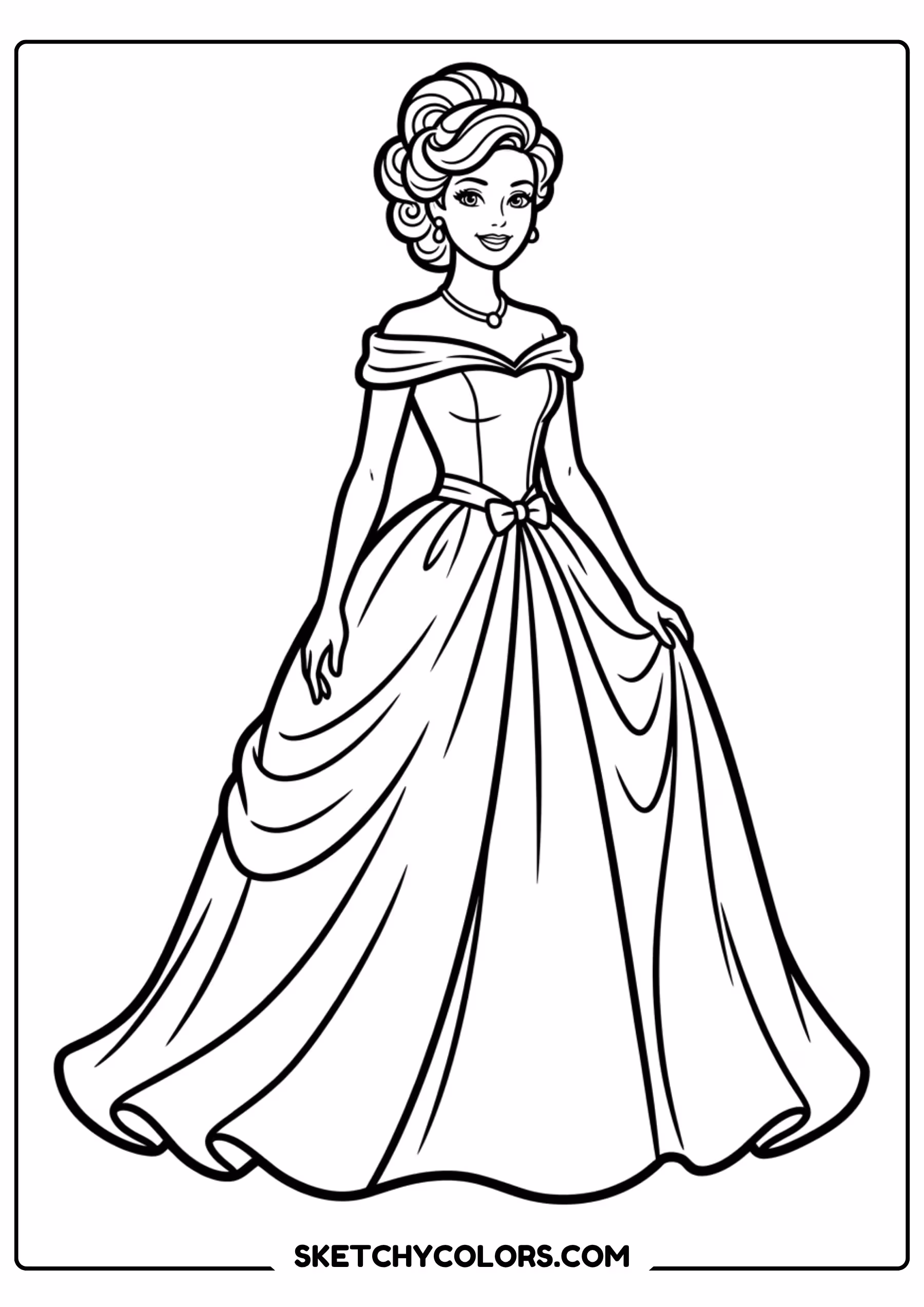 barbie the businesswoman with briefcase - free printable barbie coloring page