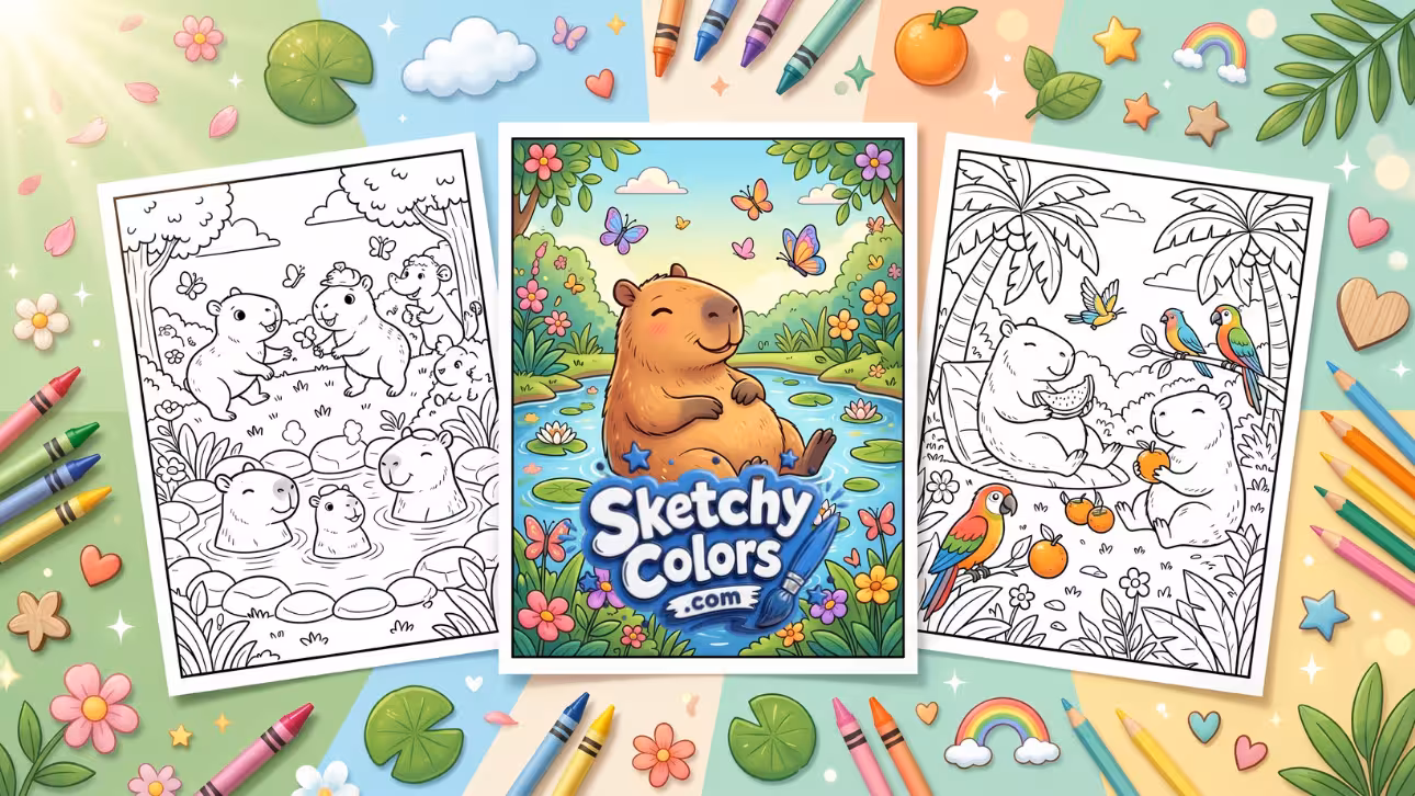 Capybara Coloring Page