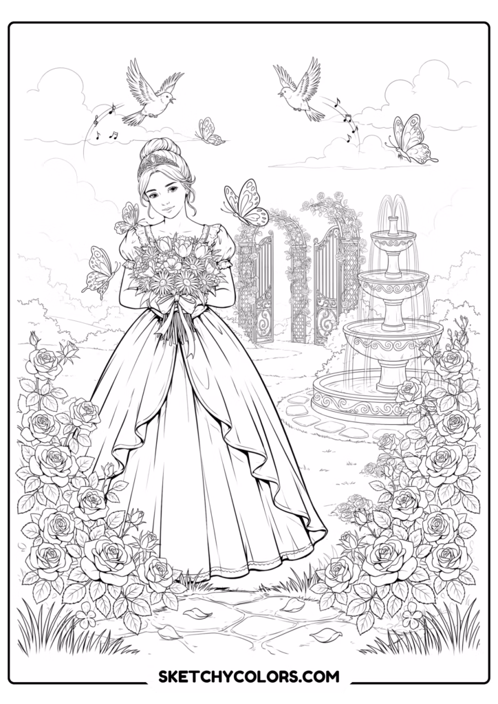 princess garden printable for kids pdf