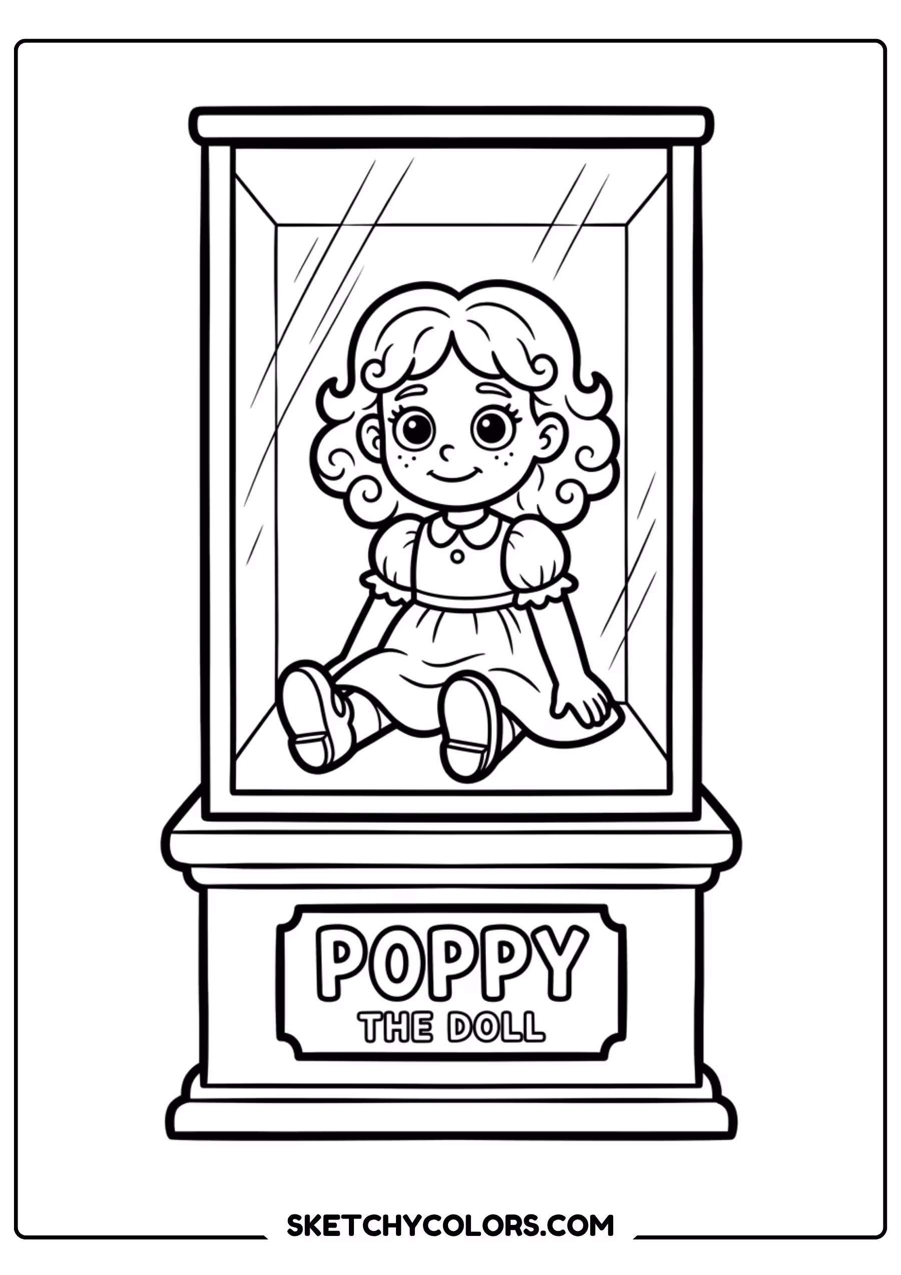 poppy doll full body coloring page free printable