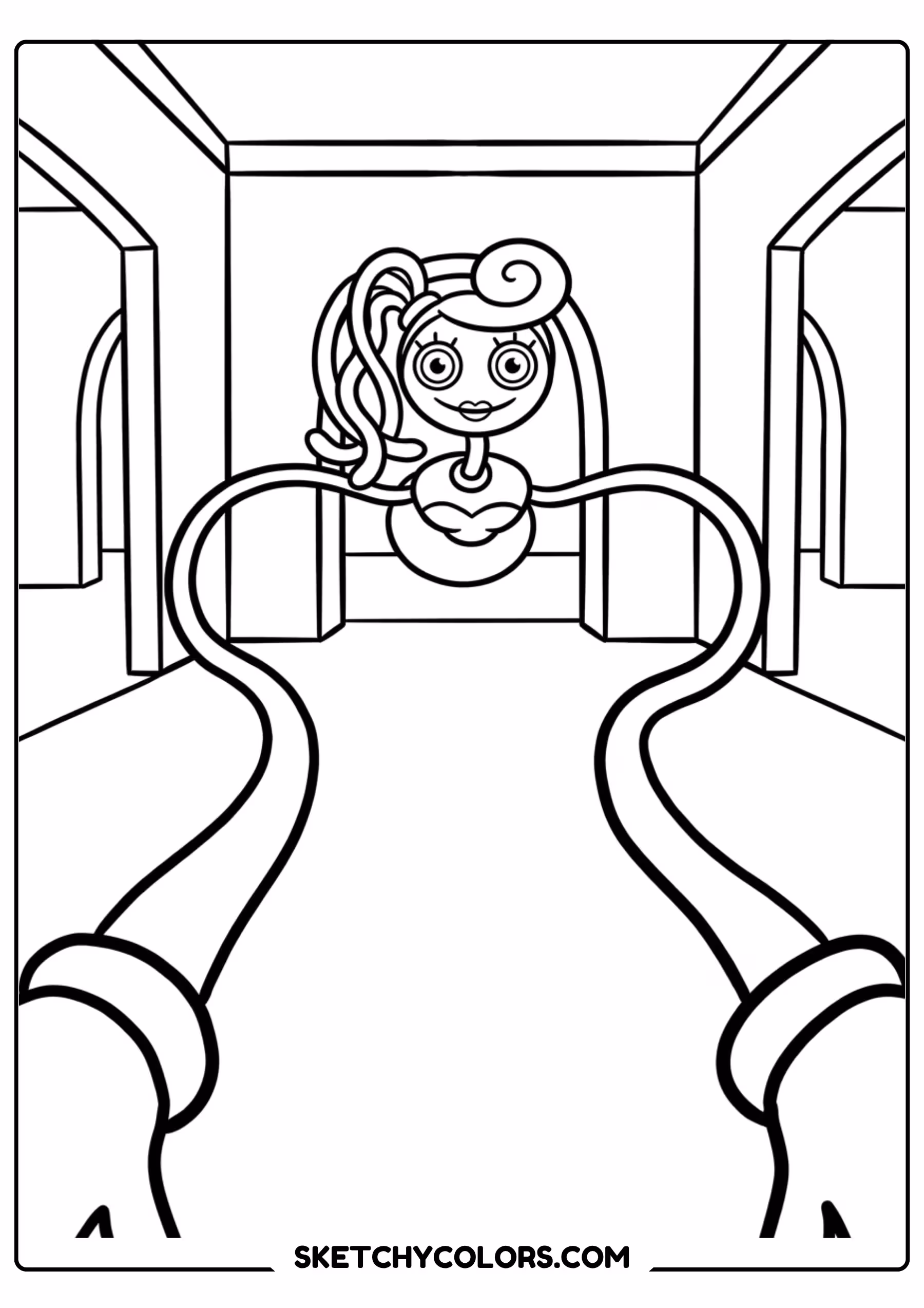 poppy playtime toy store interior coloring page printable
