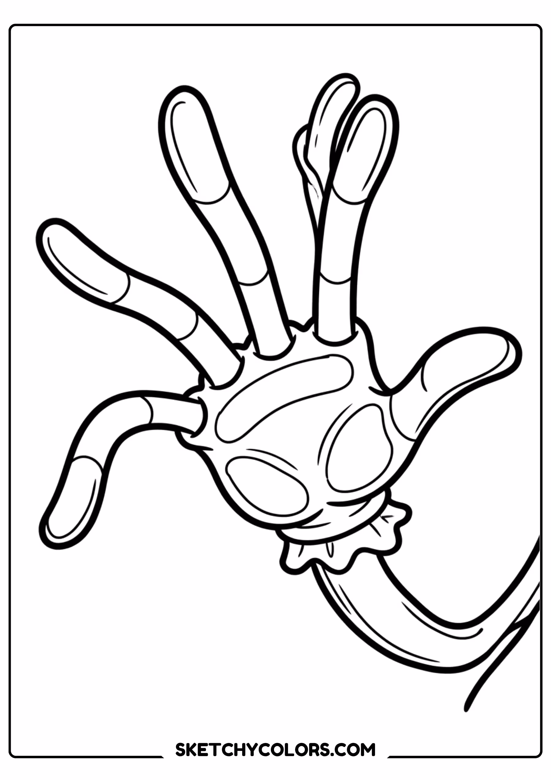 poppy playtime claw hand coloring page free printable