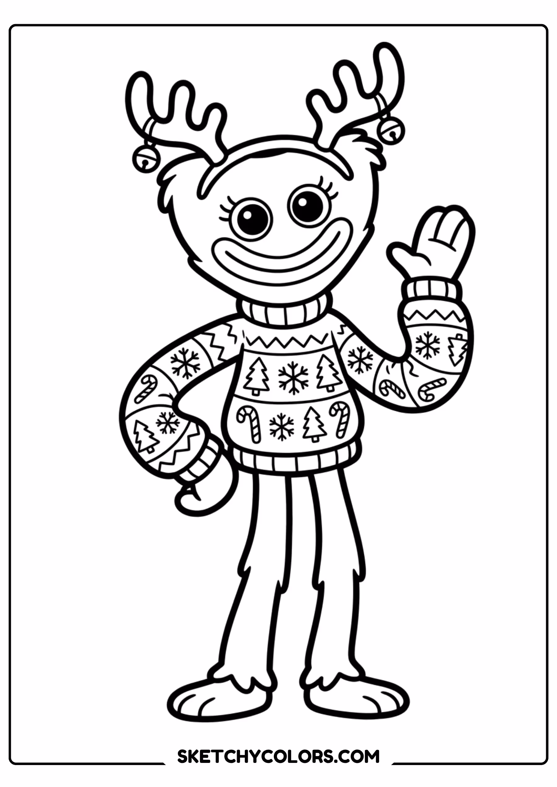 poppy doll with robot pal coloring page free printable