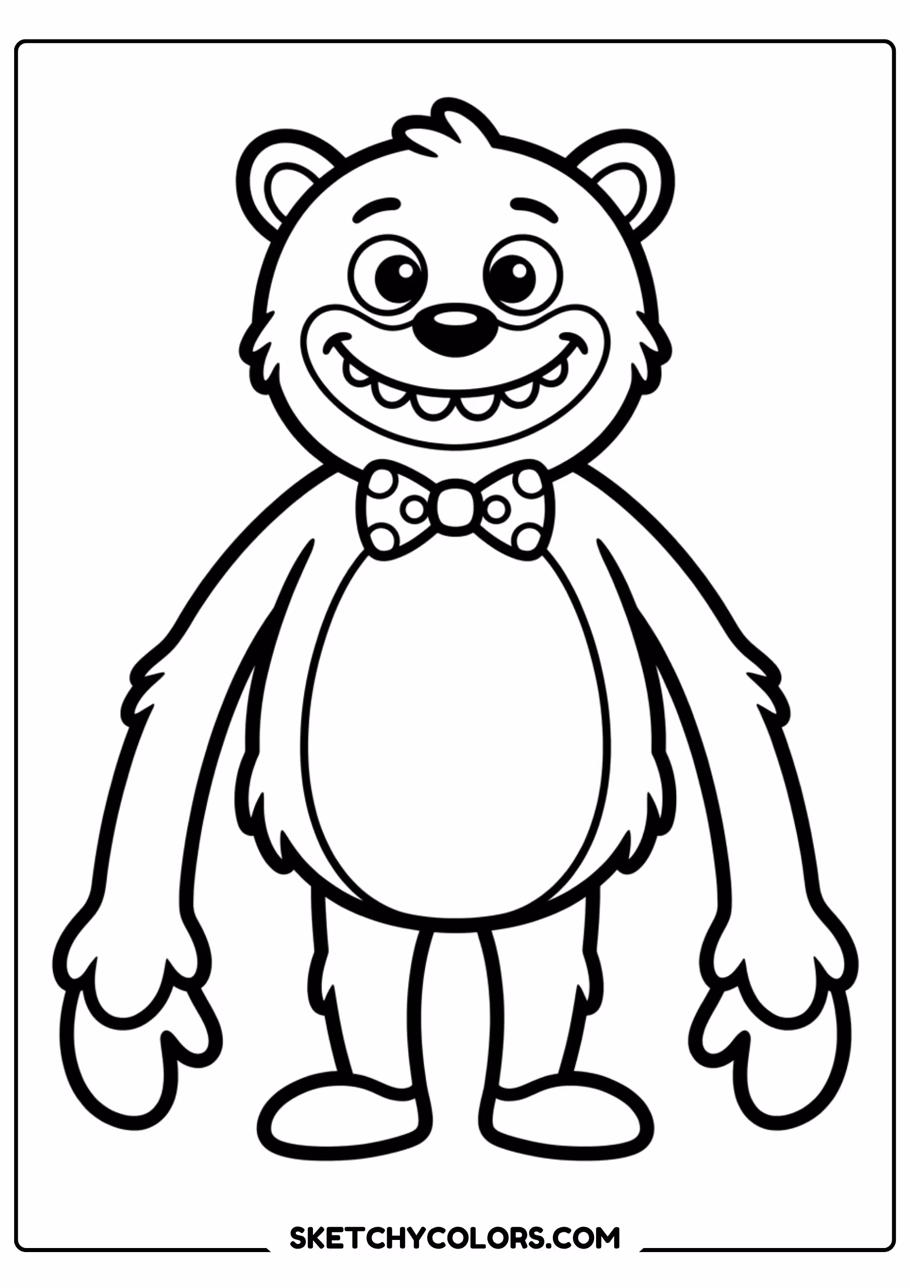 huggy wuggy in a cape coloring page free printable