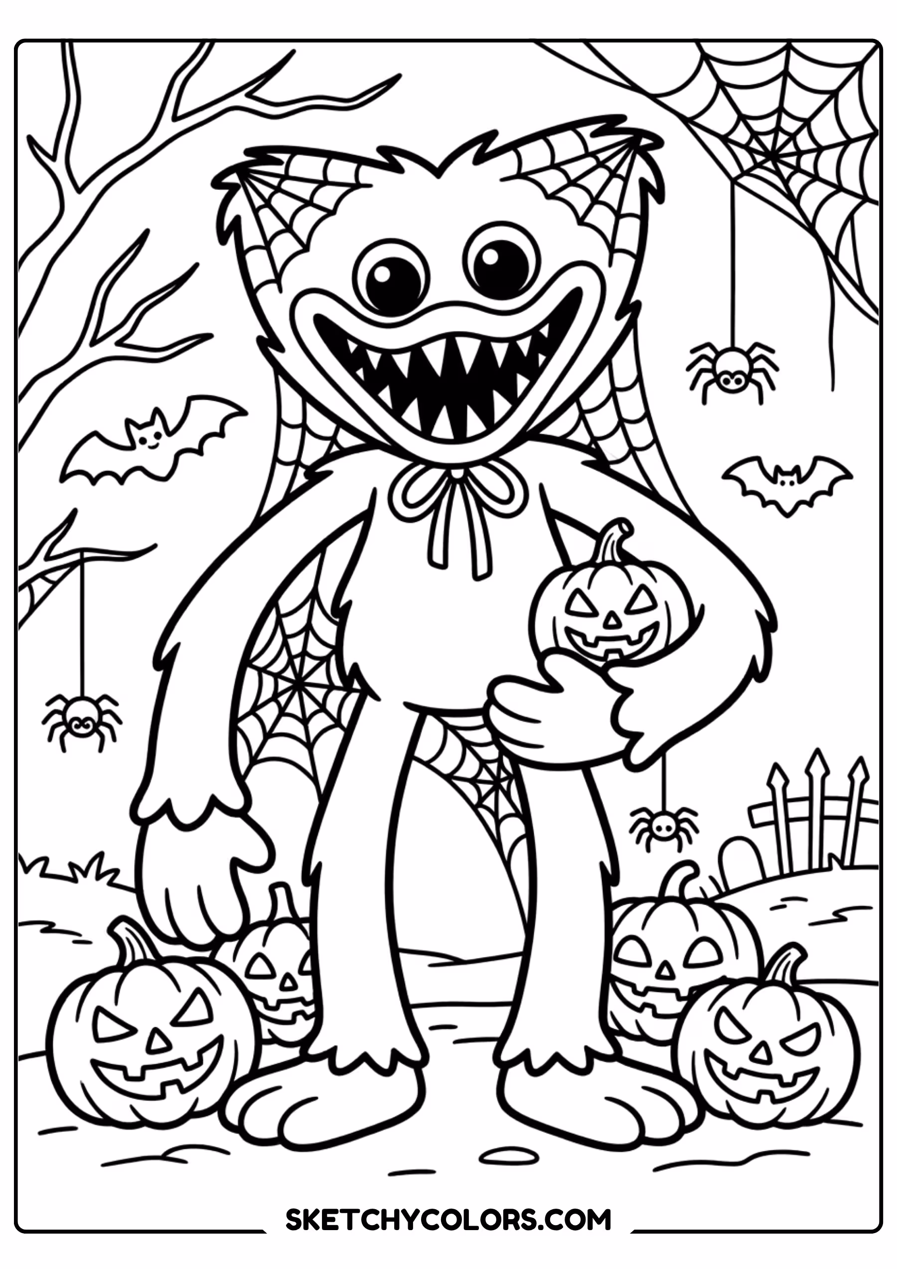 huggy wuggy thumbs up coloring page free printable