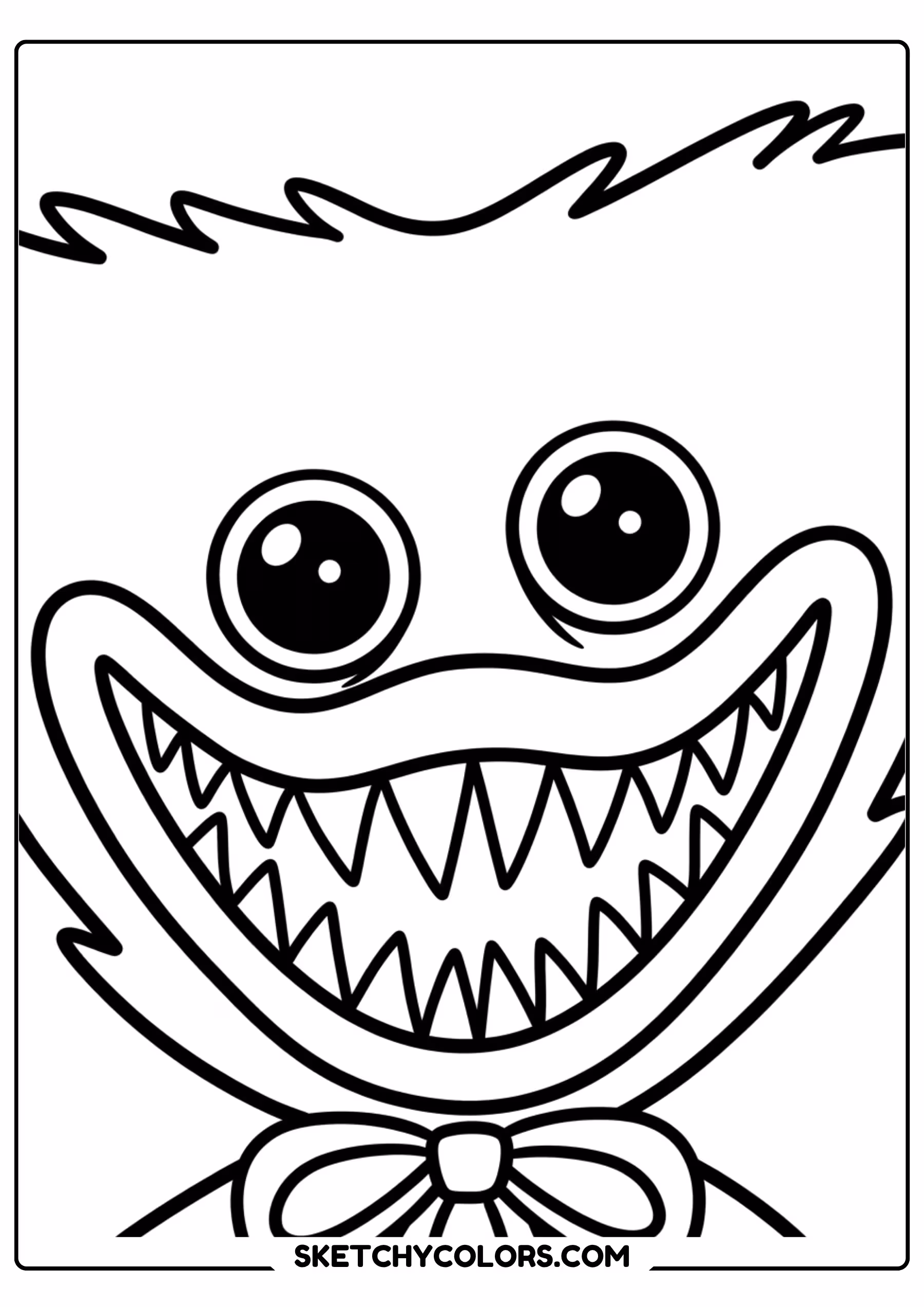 huggy wuggy from above coloring page free printable