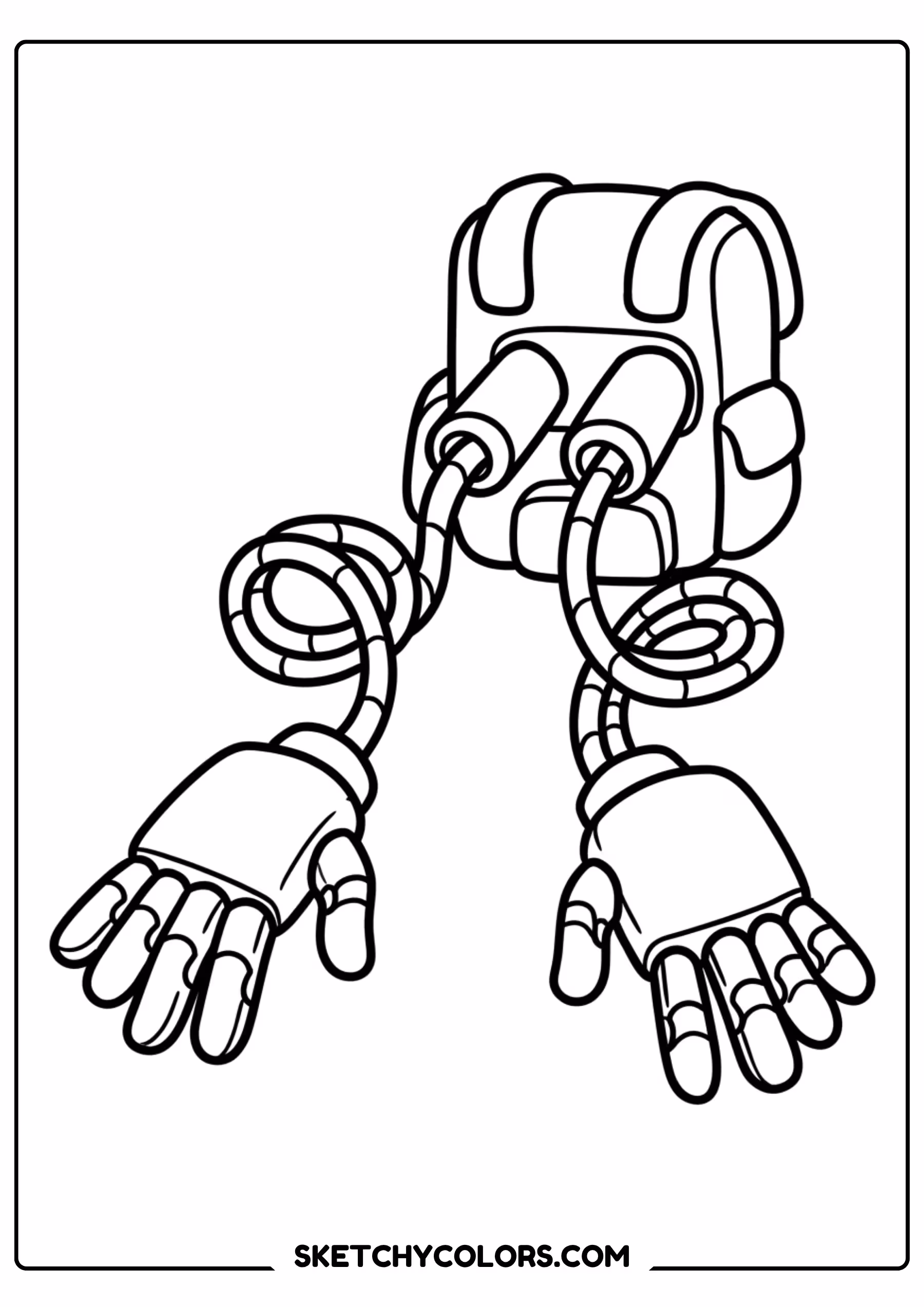 poppy playtime at a school desk coloring page free printable