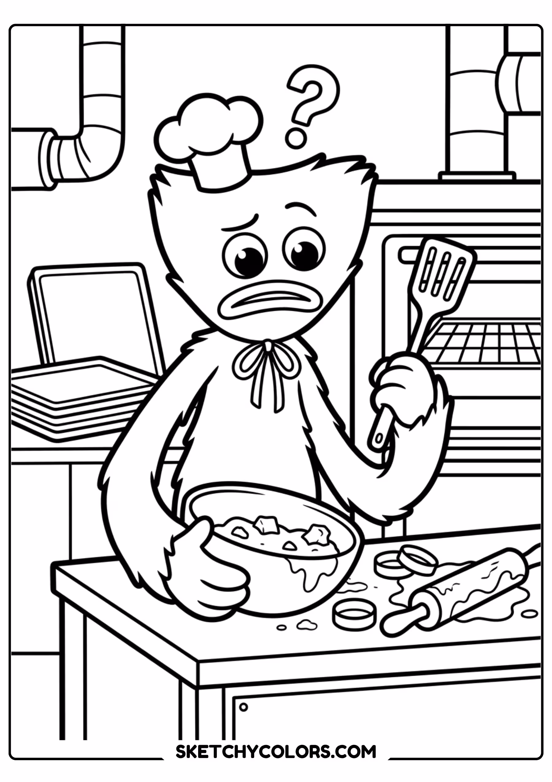 poppy playtime waving bear coloring page free printable