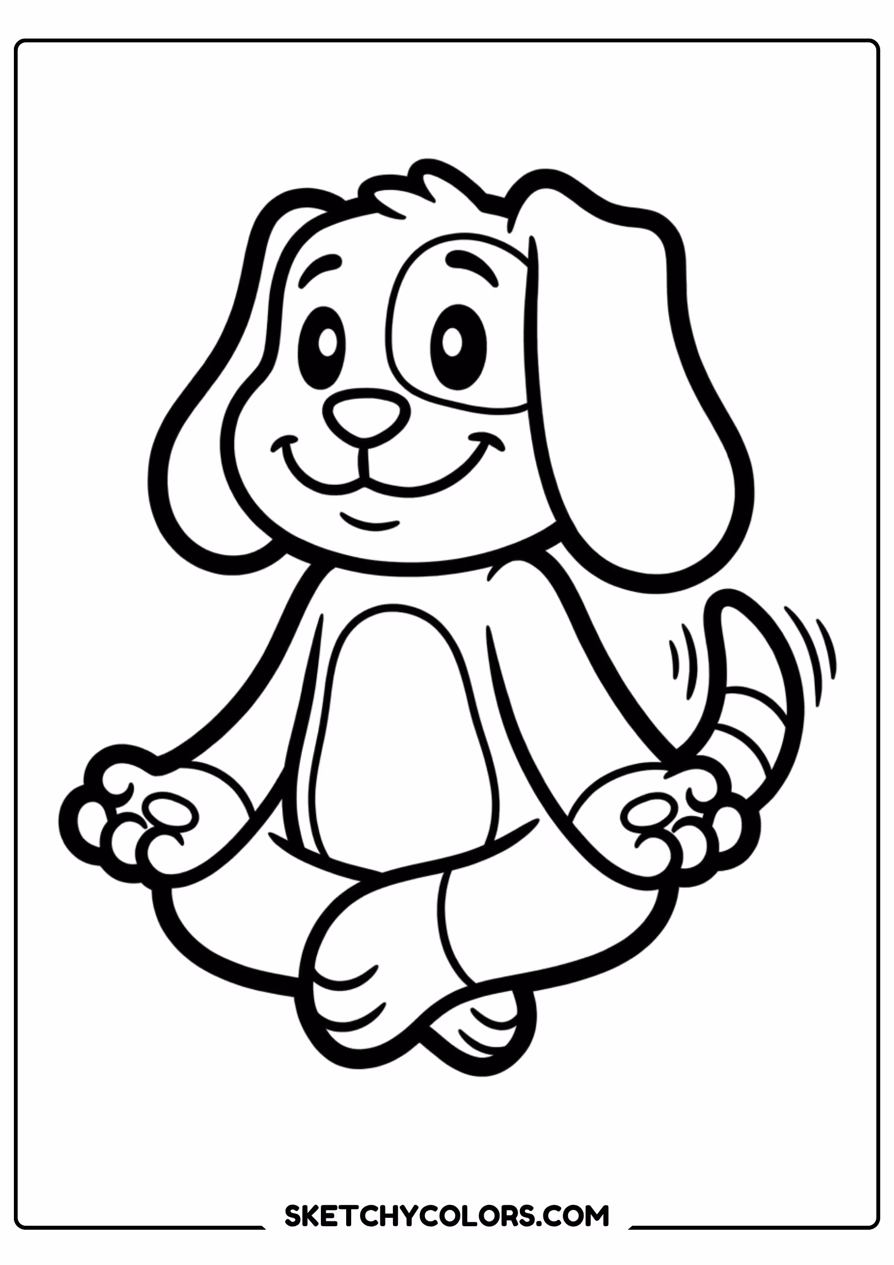 dogday standing upright coloring page free printable