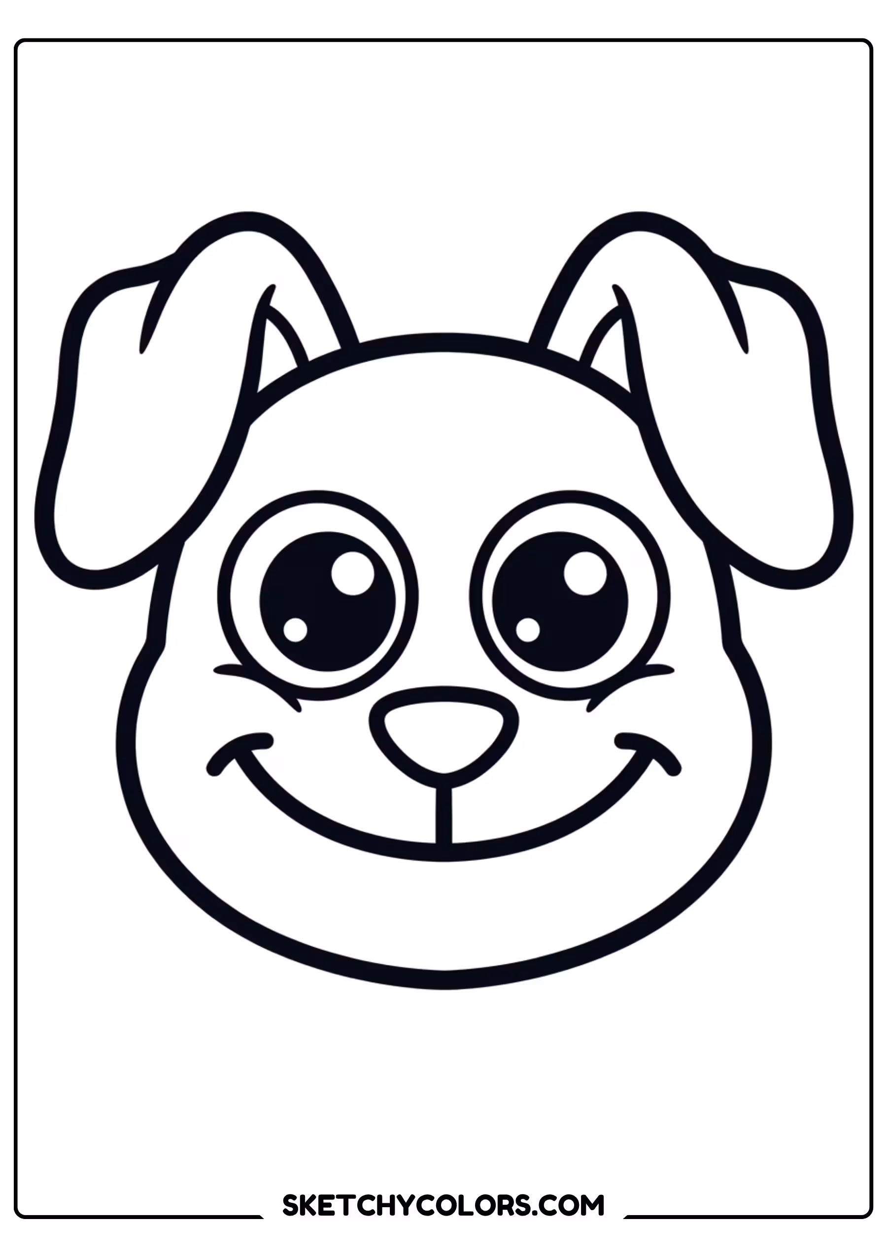 dogday smiling close up coloring page free printable