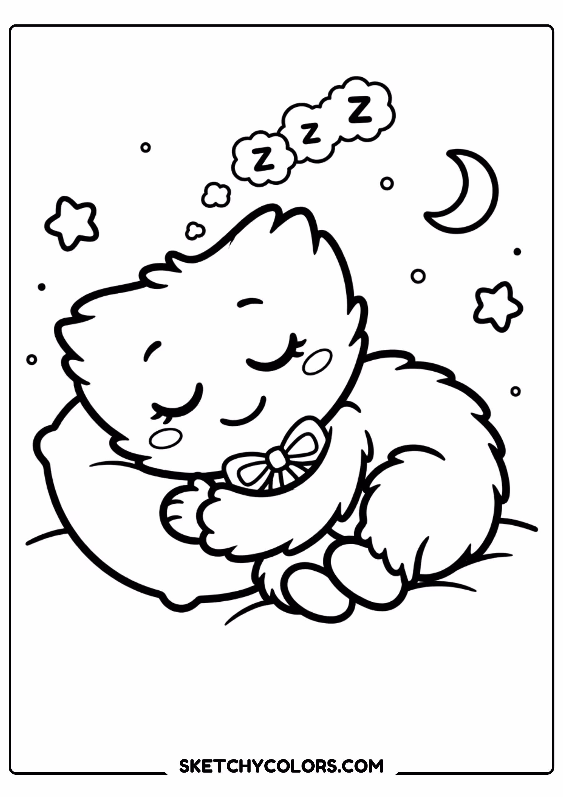 catnap sleeping peacefully coloring page free printable
