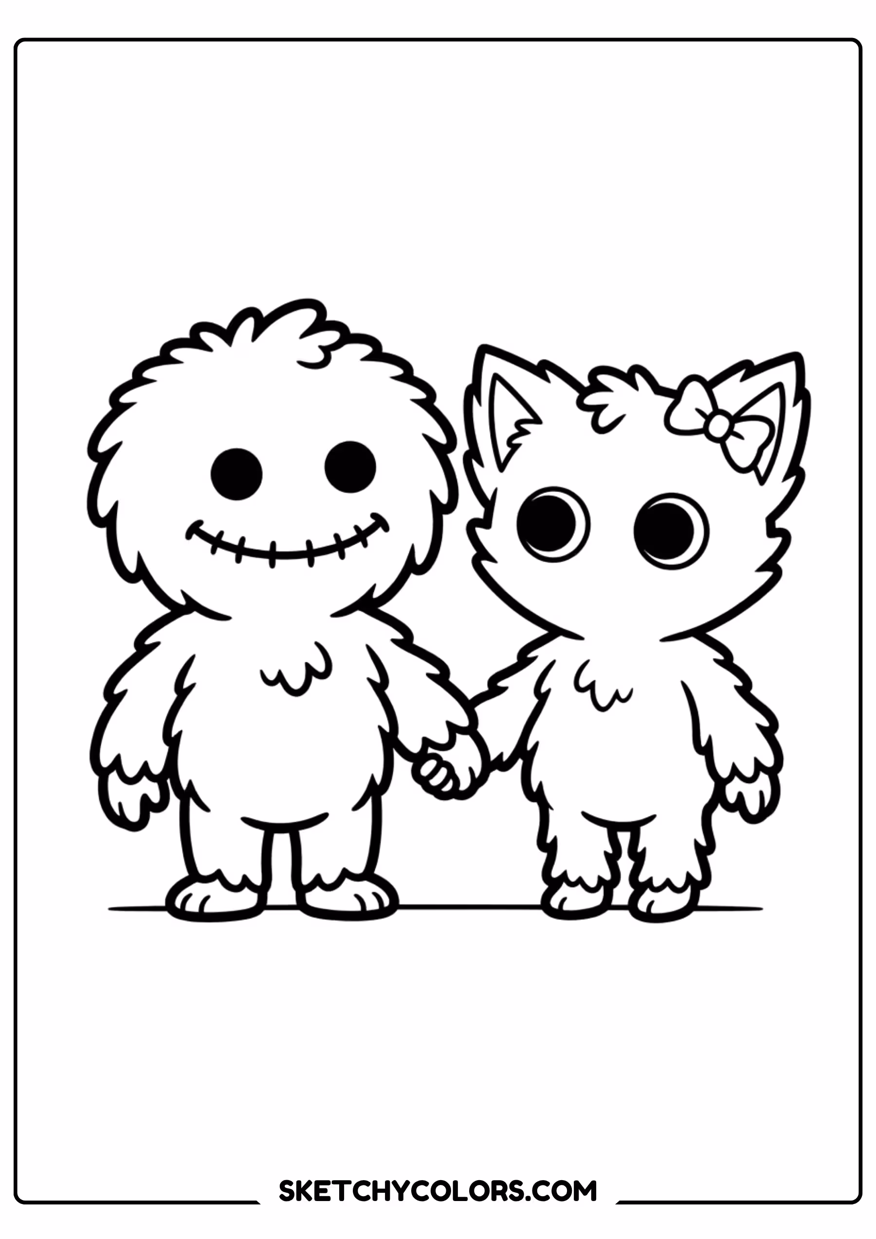 dogday and little buddy coloring page free printable