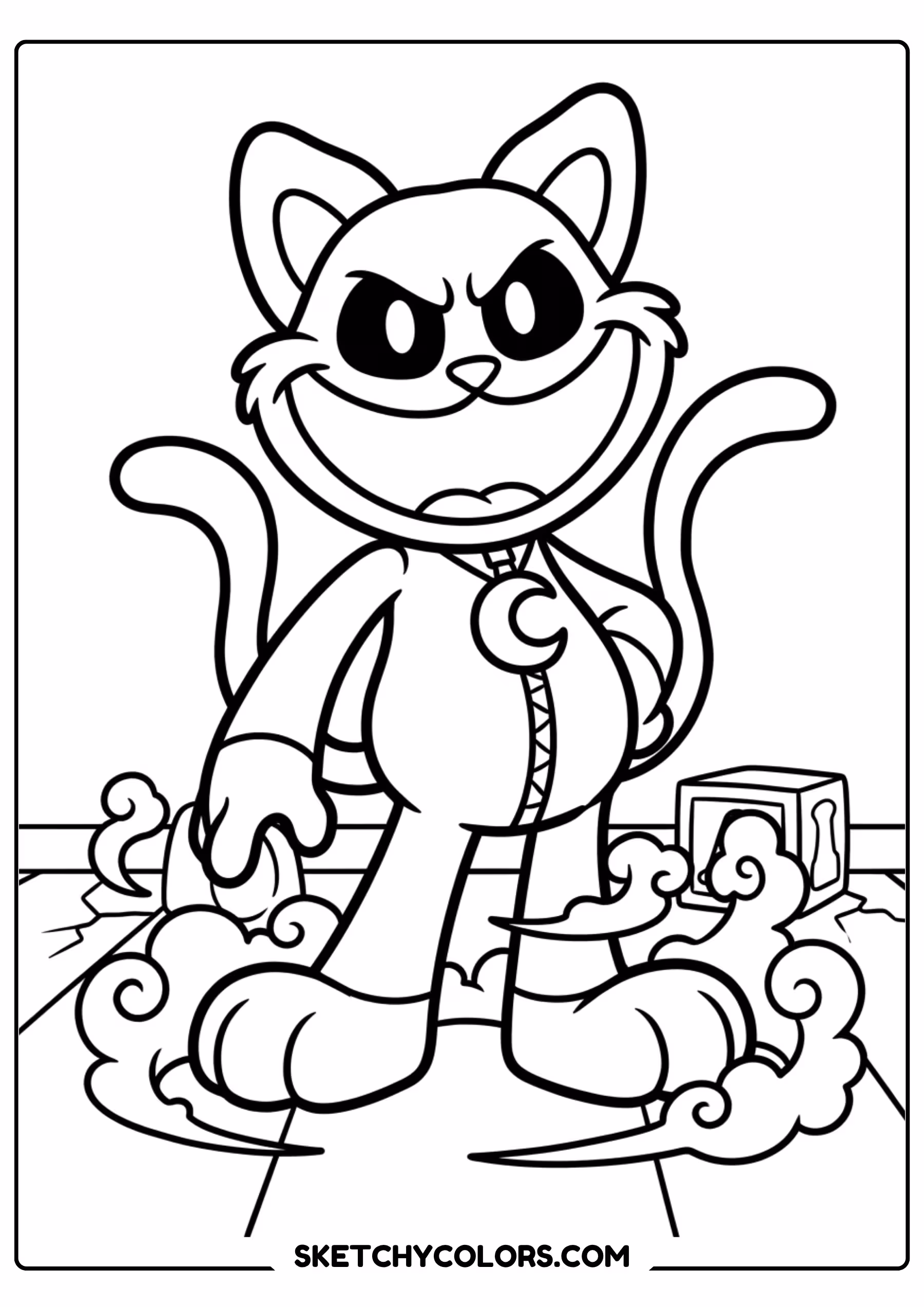 catnap gentle smile portrait coloring page free printable