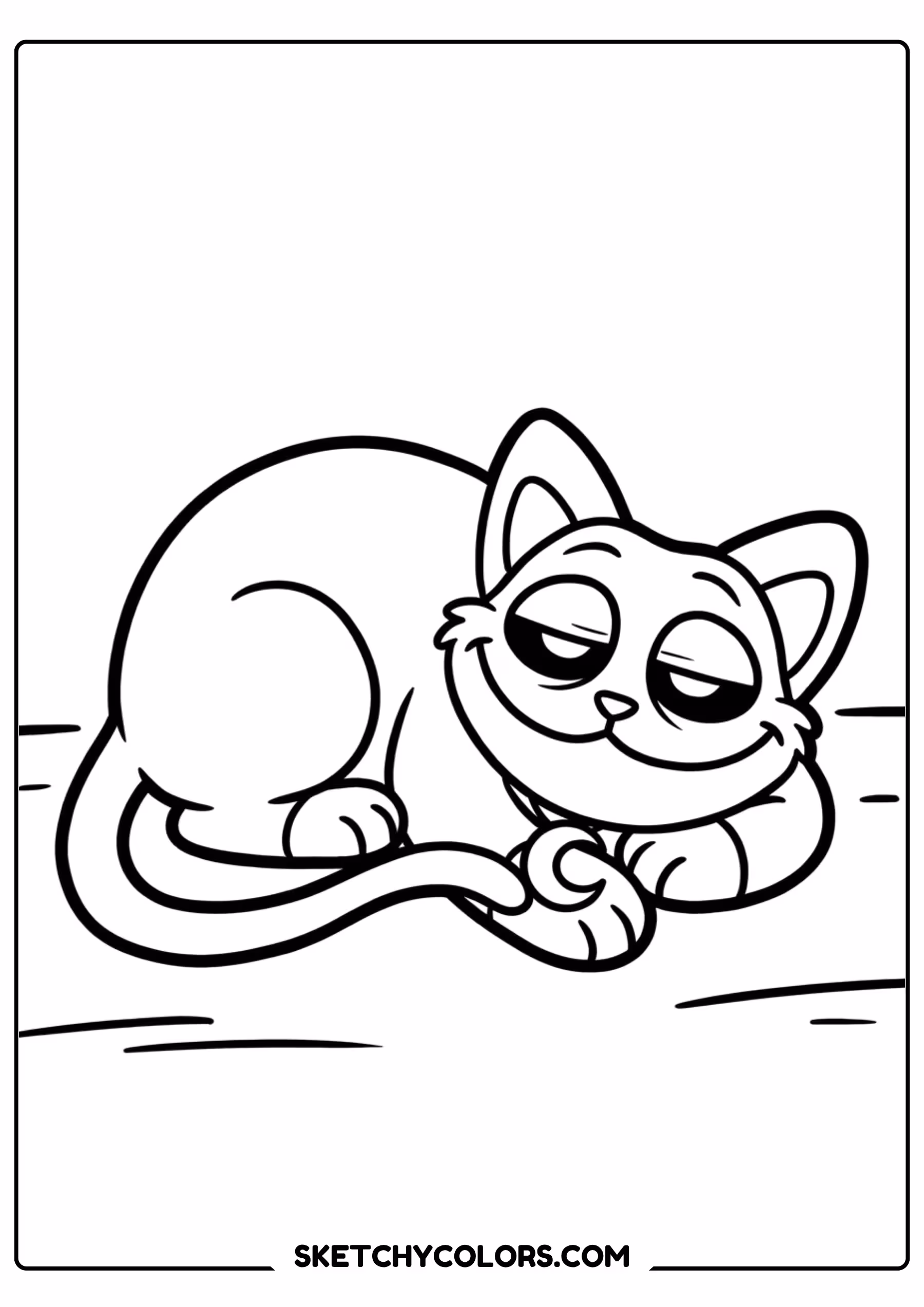 catnap relaxing lazily coloring page free printable