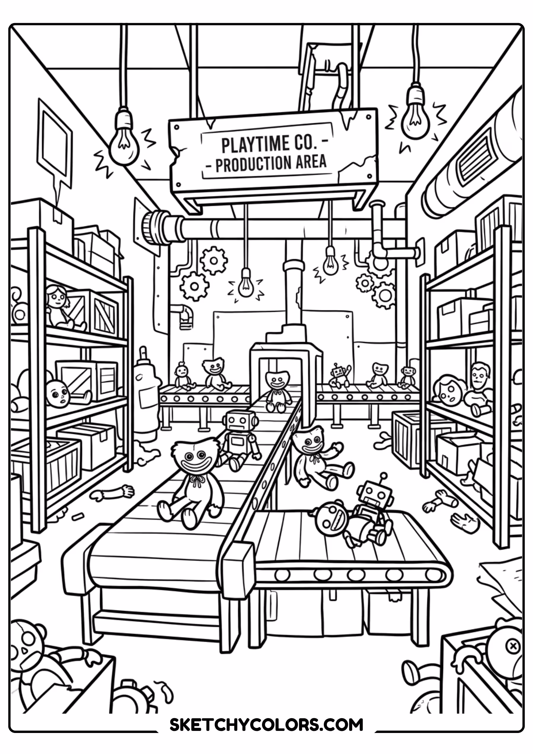 playtime co toy store scene coloring page free printable