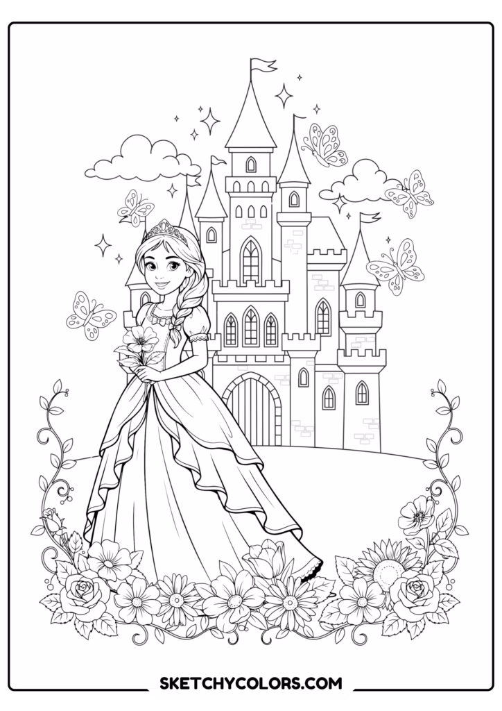 disney royal castle princess free printable for kids
