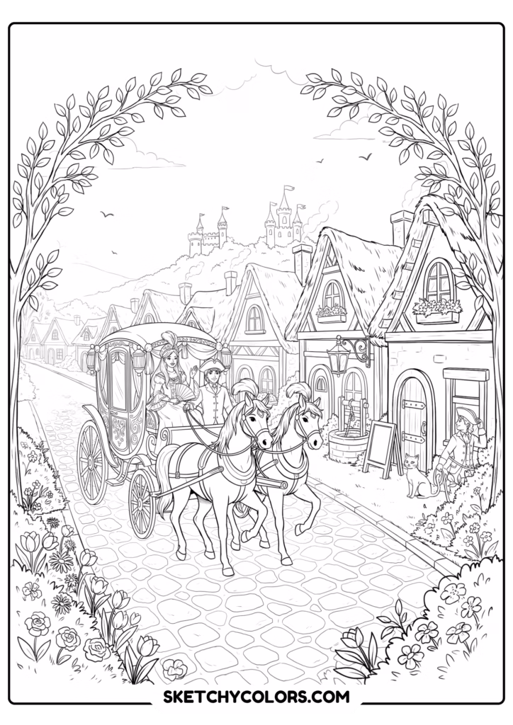 disney fairytale carriage ride printable for kids pdf
